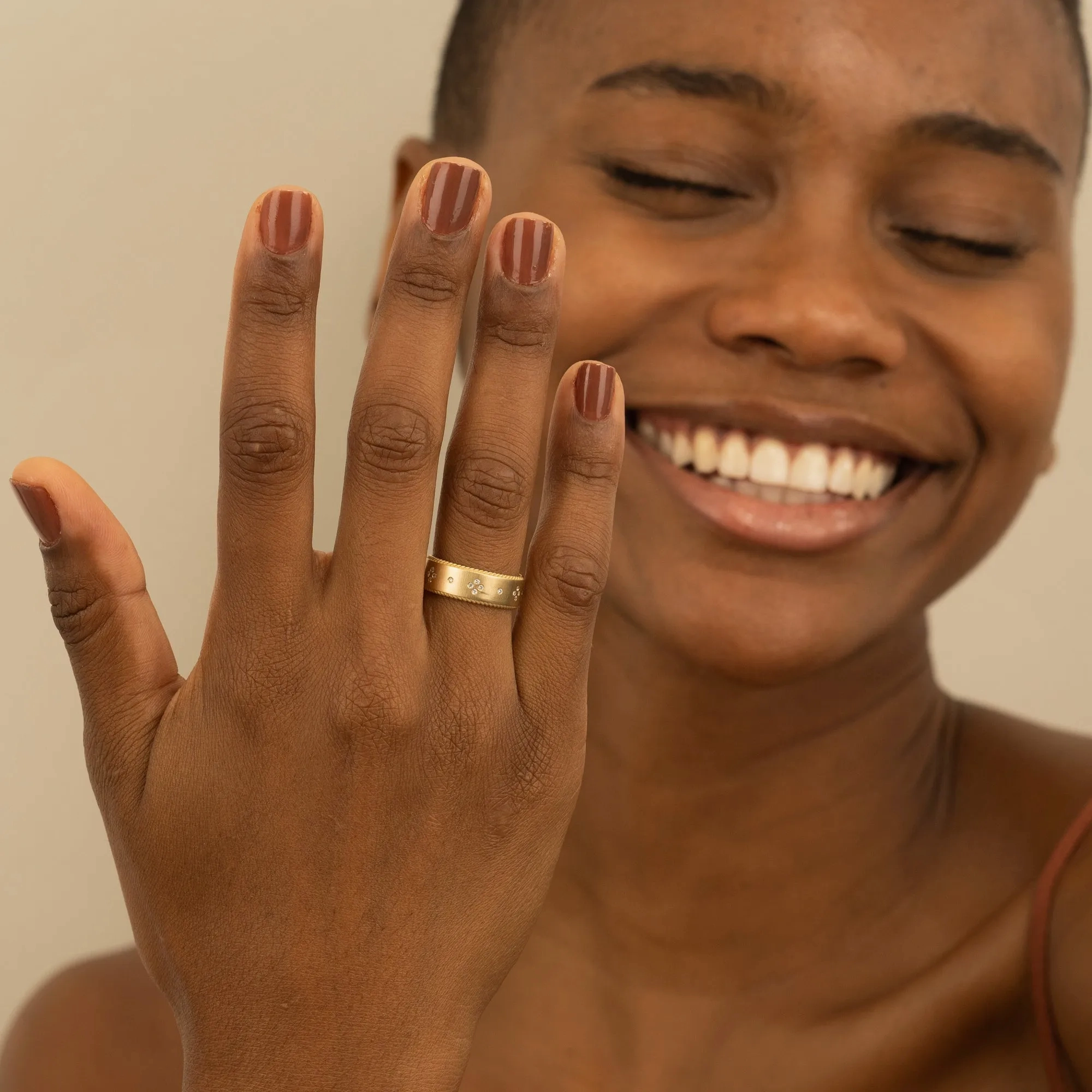 Diamond Matte Wedding Ring, Alicia
