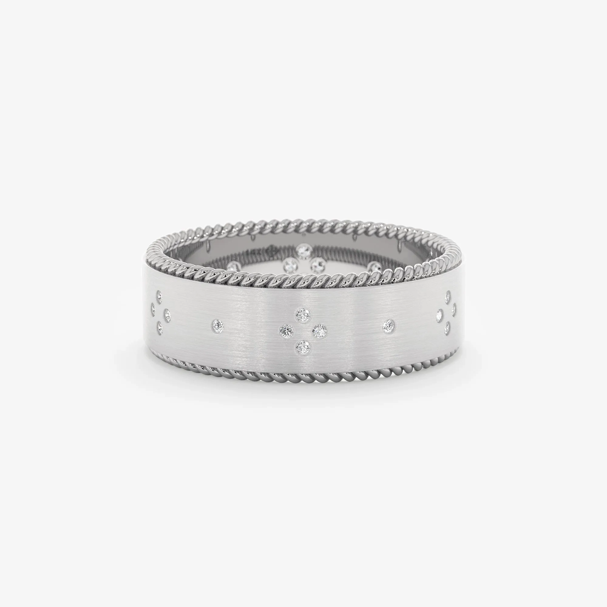 Diamond Matte Wedding Ring, Alicia