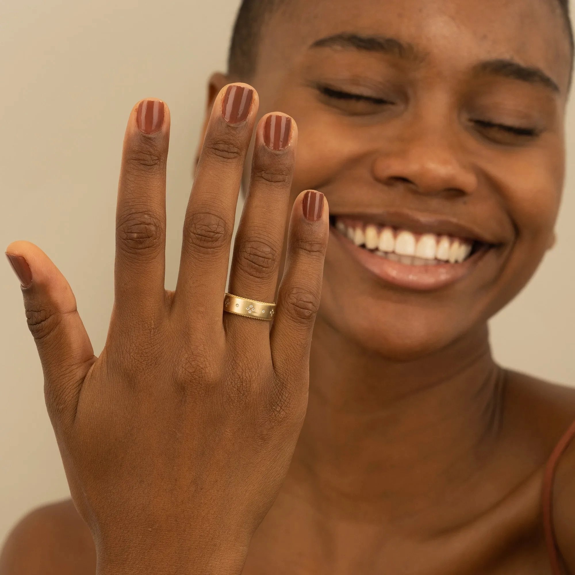 Diamond Matte Wedding Ring, Alicia