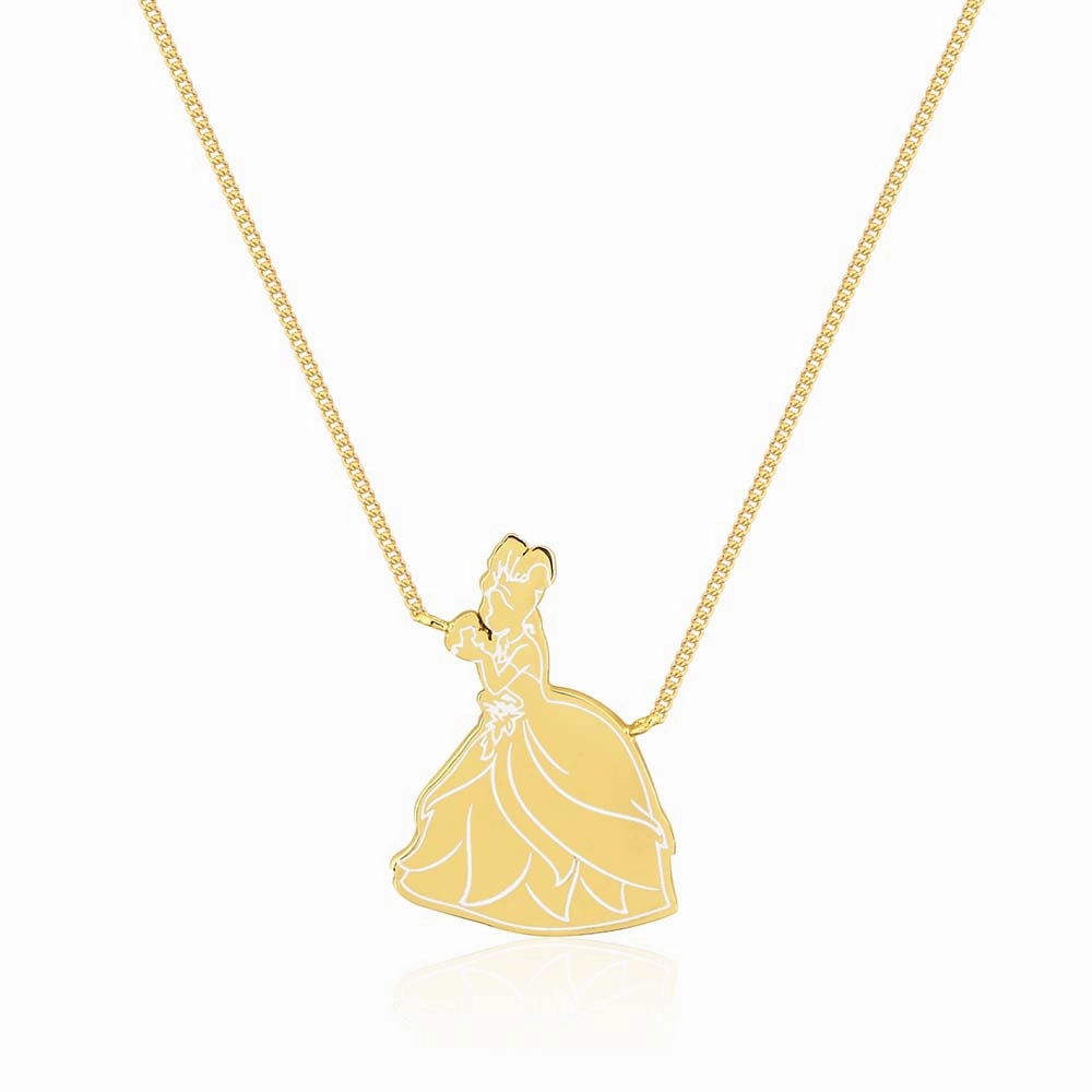 Disney Princess And The Frog Gold Plated Tiana Pendant on 40cm Chain