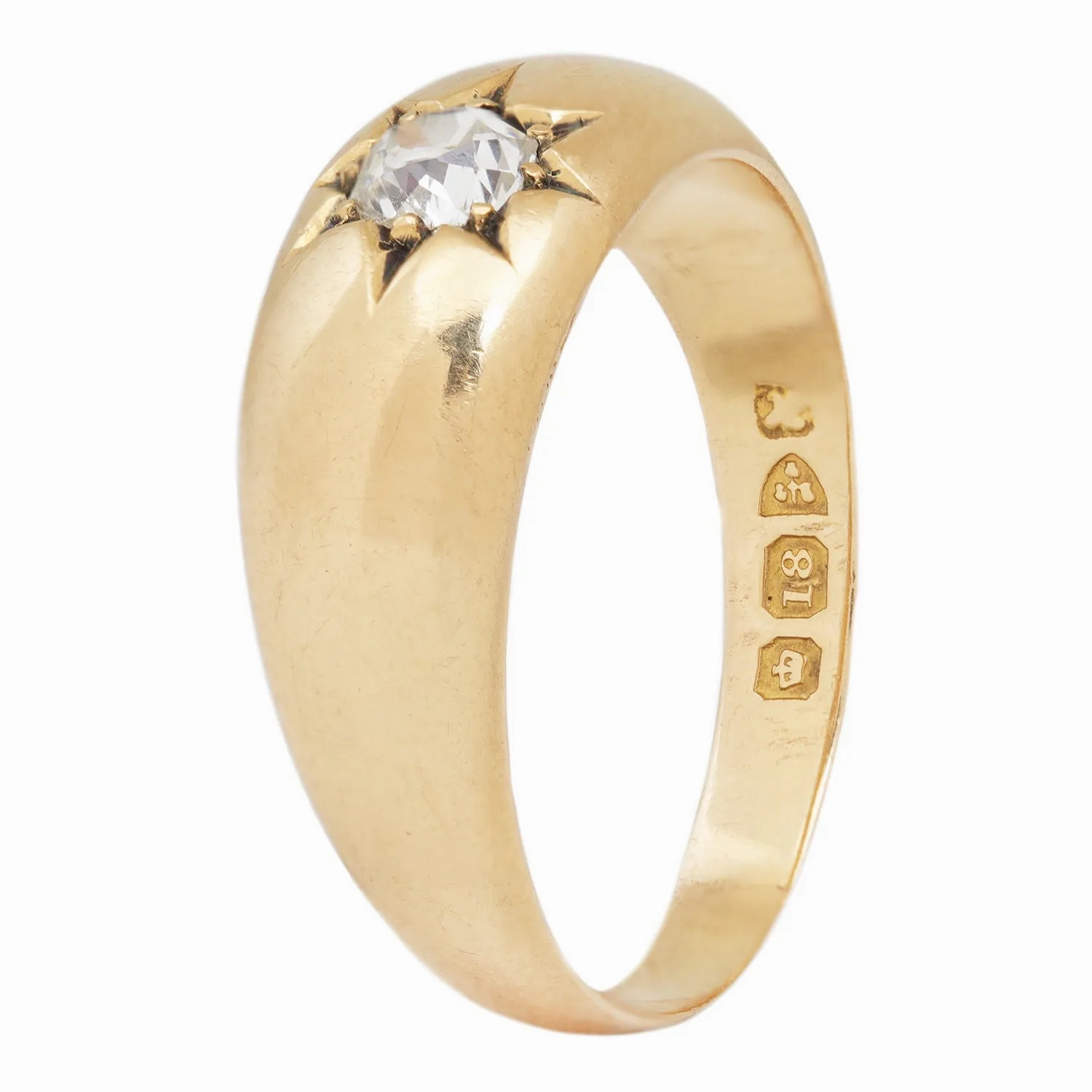 Domed Diamond Star Ring