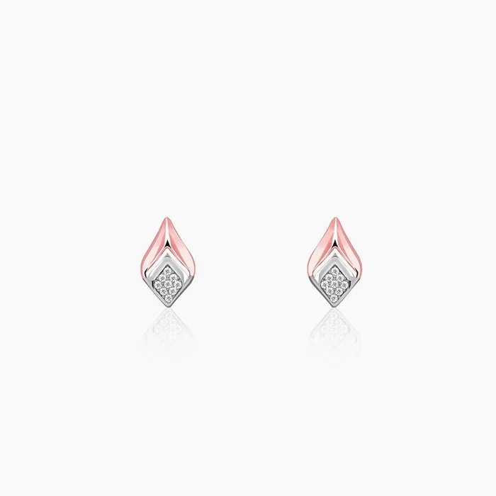 Dual Tone Majestic Rhombus Earrings