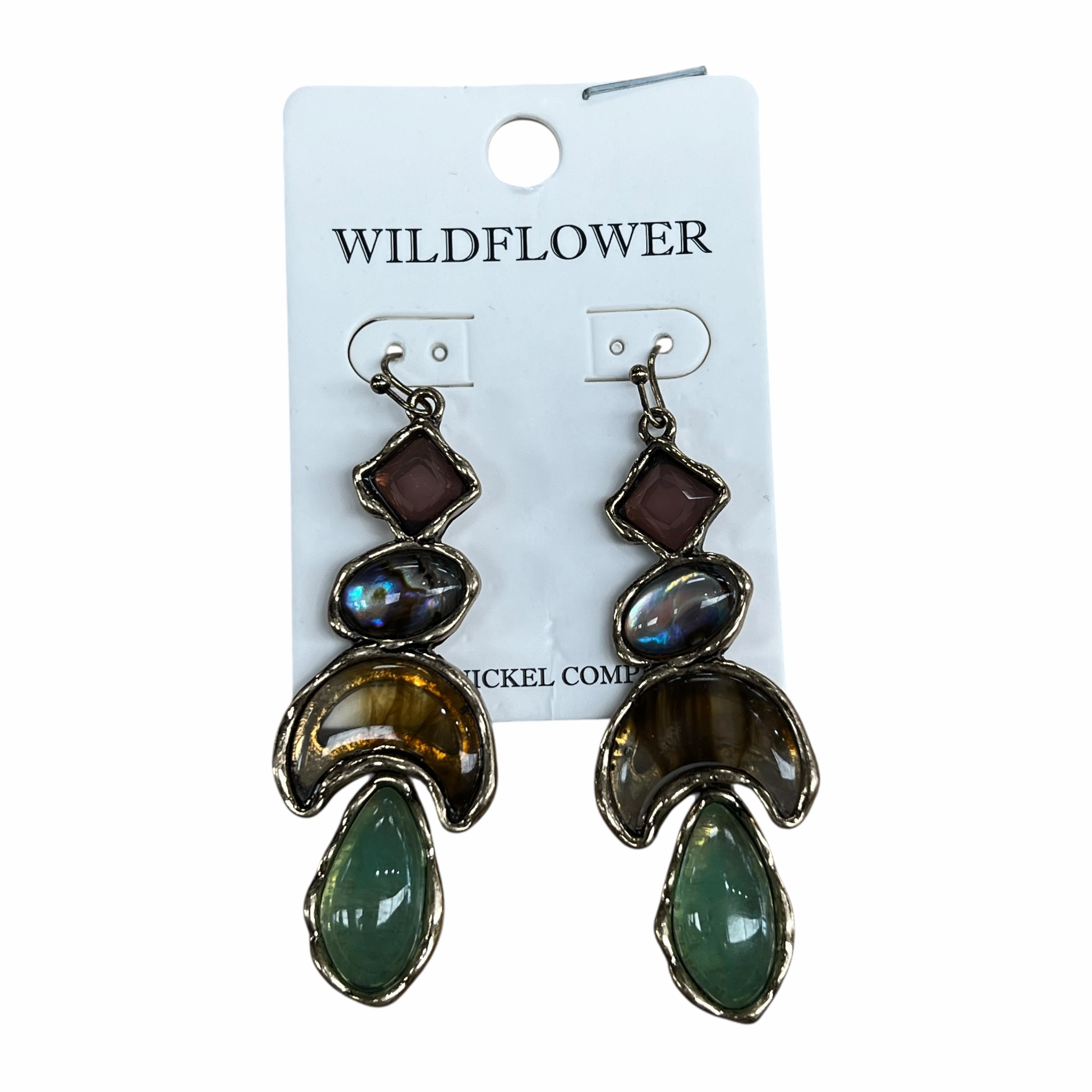Earrings Dangle/Drop By Cme In Gold & Green