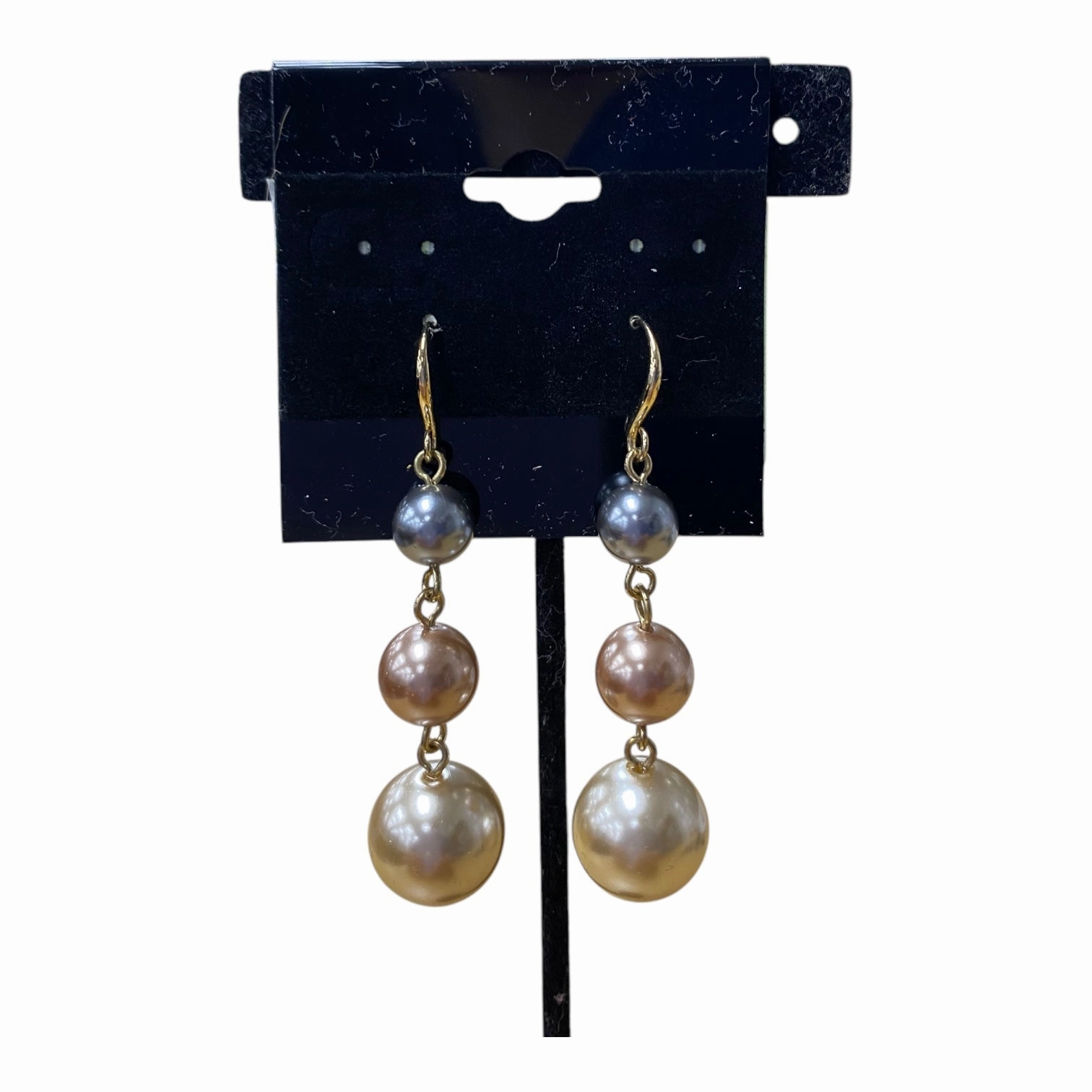 Earrings Dangle/Drop  In Cream & Grey