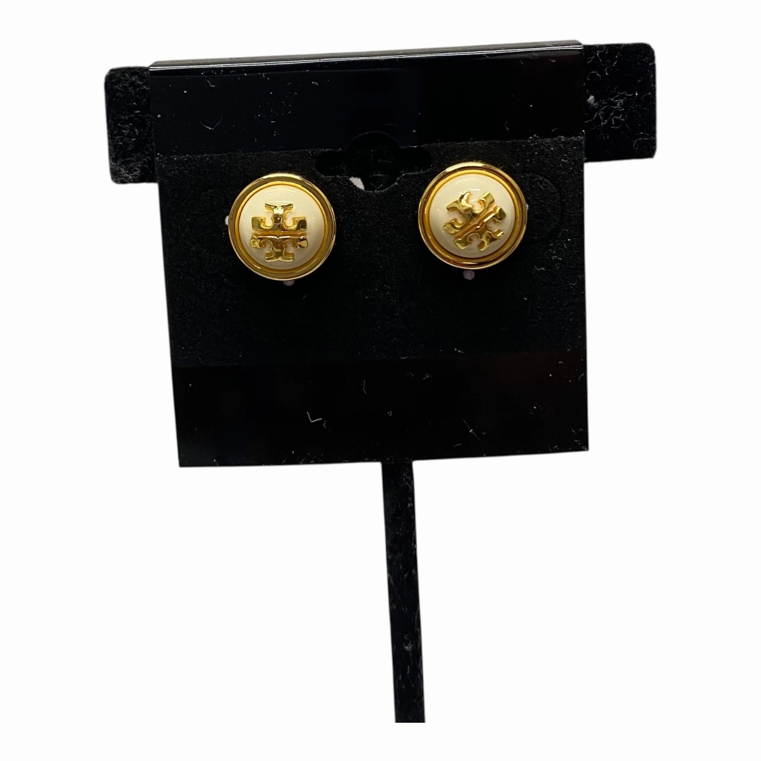 Earrings Designer By Tory Burch In Gold & White