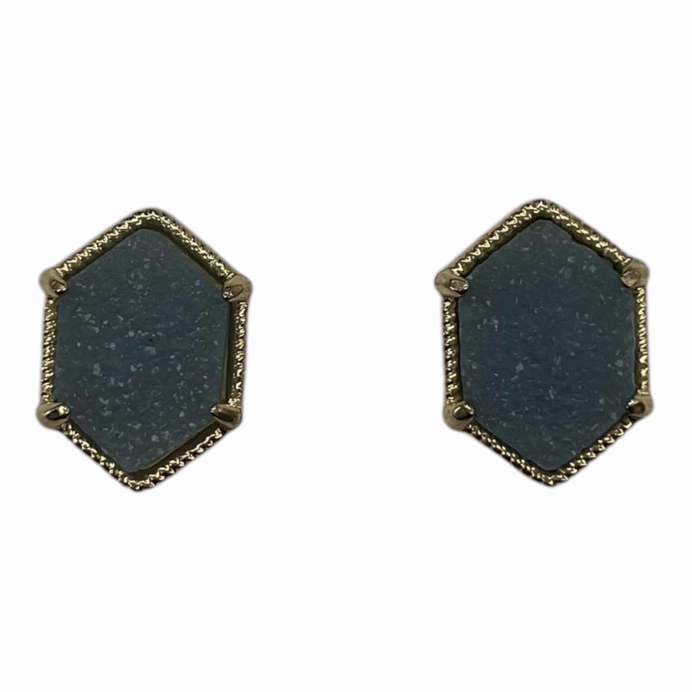 Earrings Stud By Cmf In Blue & Gold