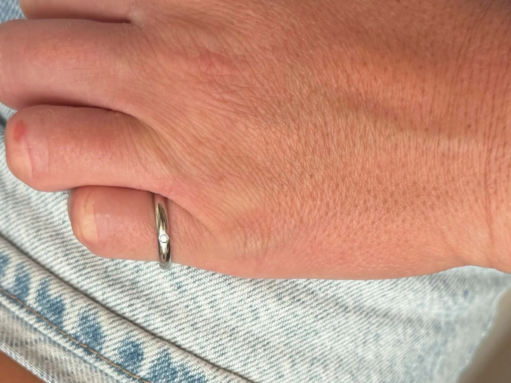 Elsa Peretti Tiffany &amp; Co. Diamond Wedding Band Ring Platinum Size 5.5