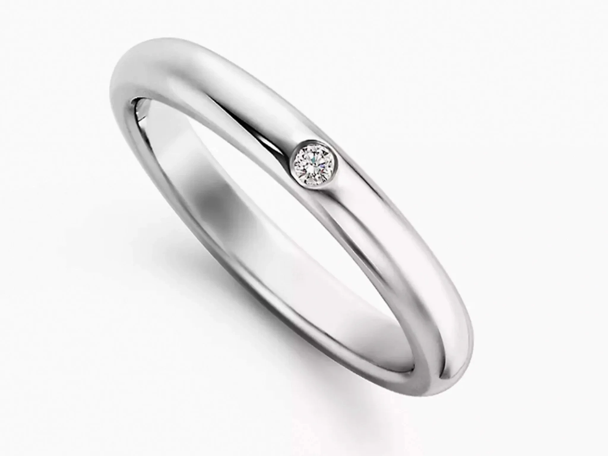 Elsa Peretti Tiffany &amp; Co. Diamond Wedding Band Ring Platinum Size 5.5