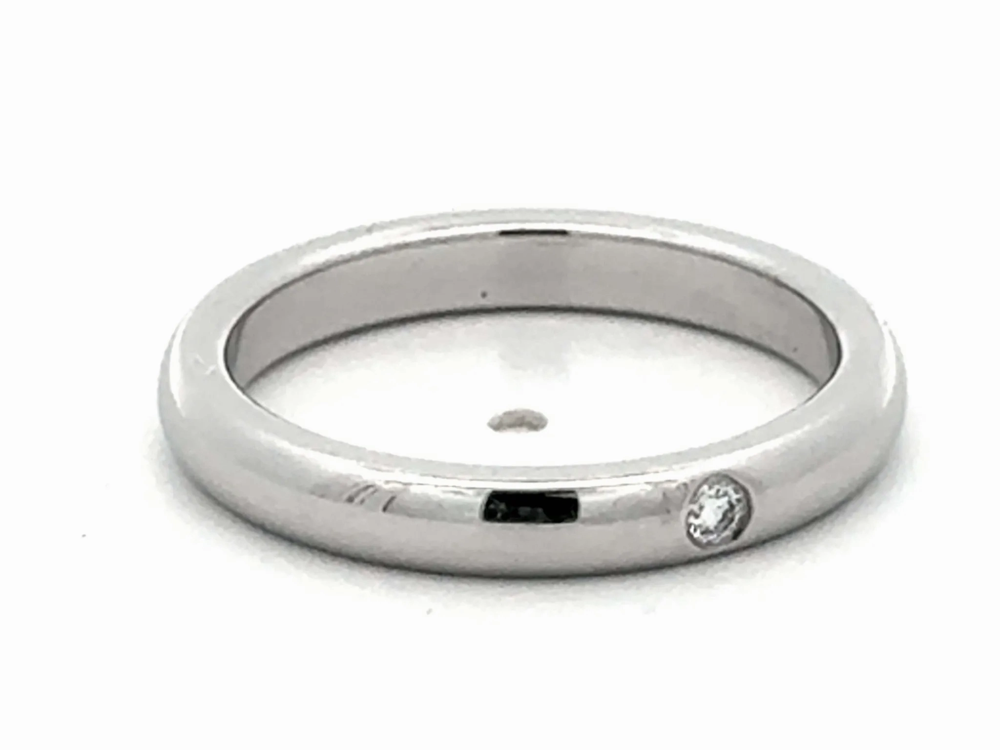 Elsa Peretti Tiffany &amp; Co. Diamond Wedding Band Ring Platinum Size 5.5