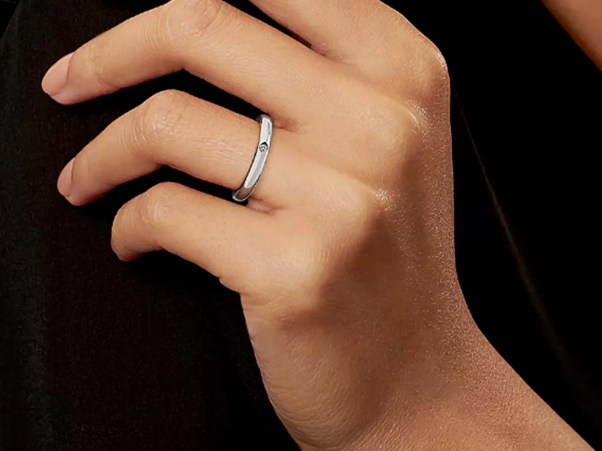 Elsa Peretti Tiffany &amp; Co. Diamond Wedding Band Ring Platinum Size 5.5