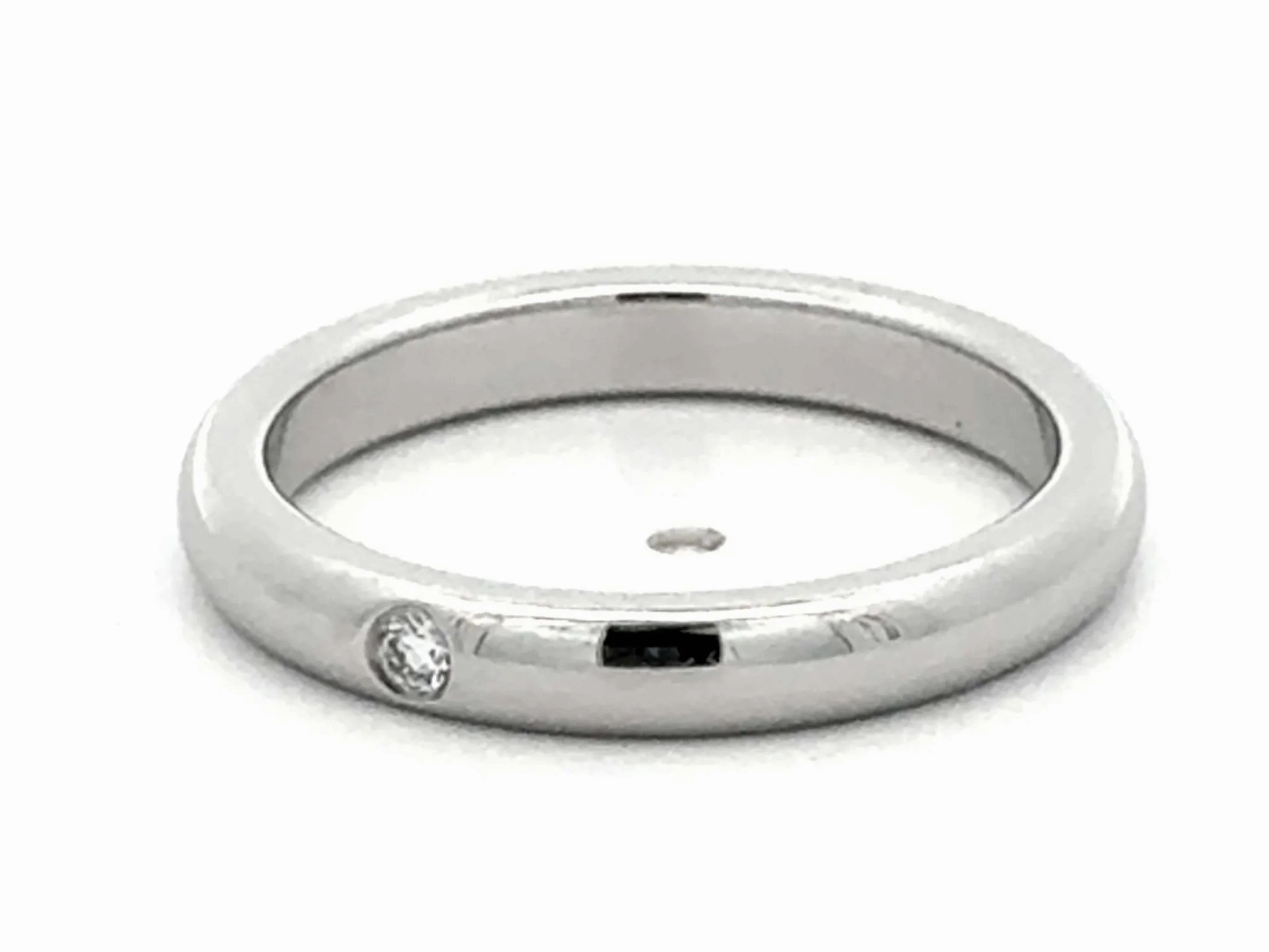 Elsa Peretti Tiffany &amp; Co. Diamond Wedding Band Ring Platinum Size 5.5
