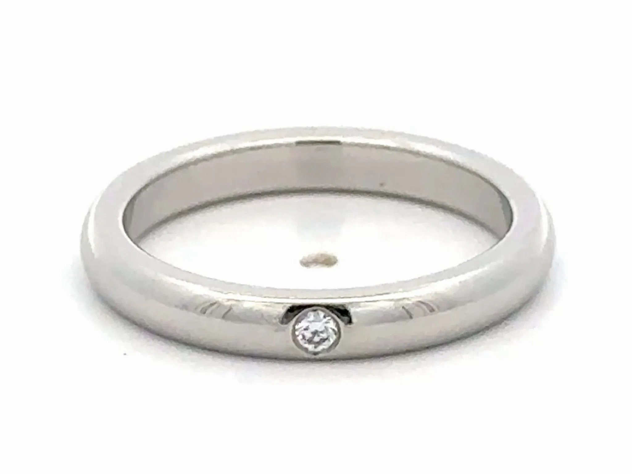 Elsa Peretti Tiffany &amp; Co. Diamond Wedding Band Ring Platinum Size 5.5