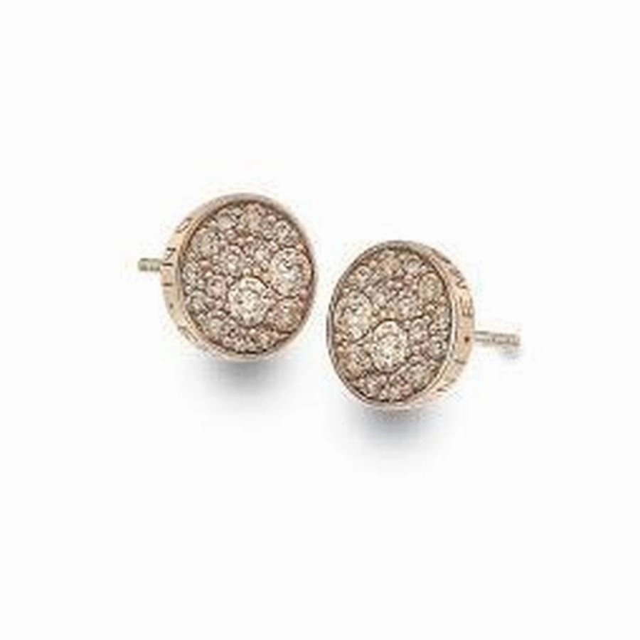 Emozioni Rose Gold Plated Loyalty Champgane Cubic Zirconia Set Stud Earrings