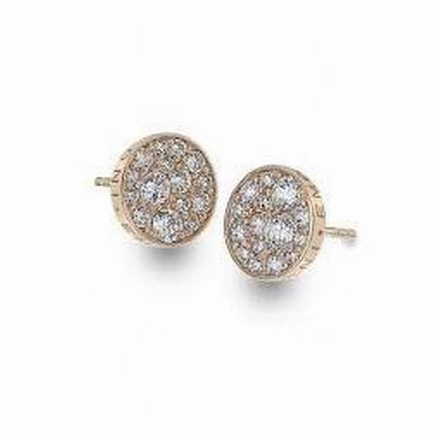 Emozioni Rose Gold Plated White Cubic Zirconia Set Stud Earrings