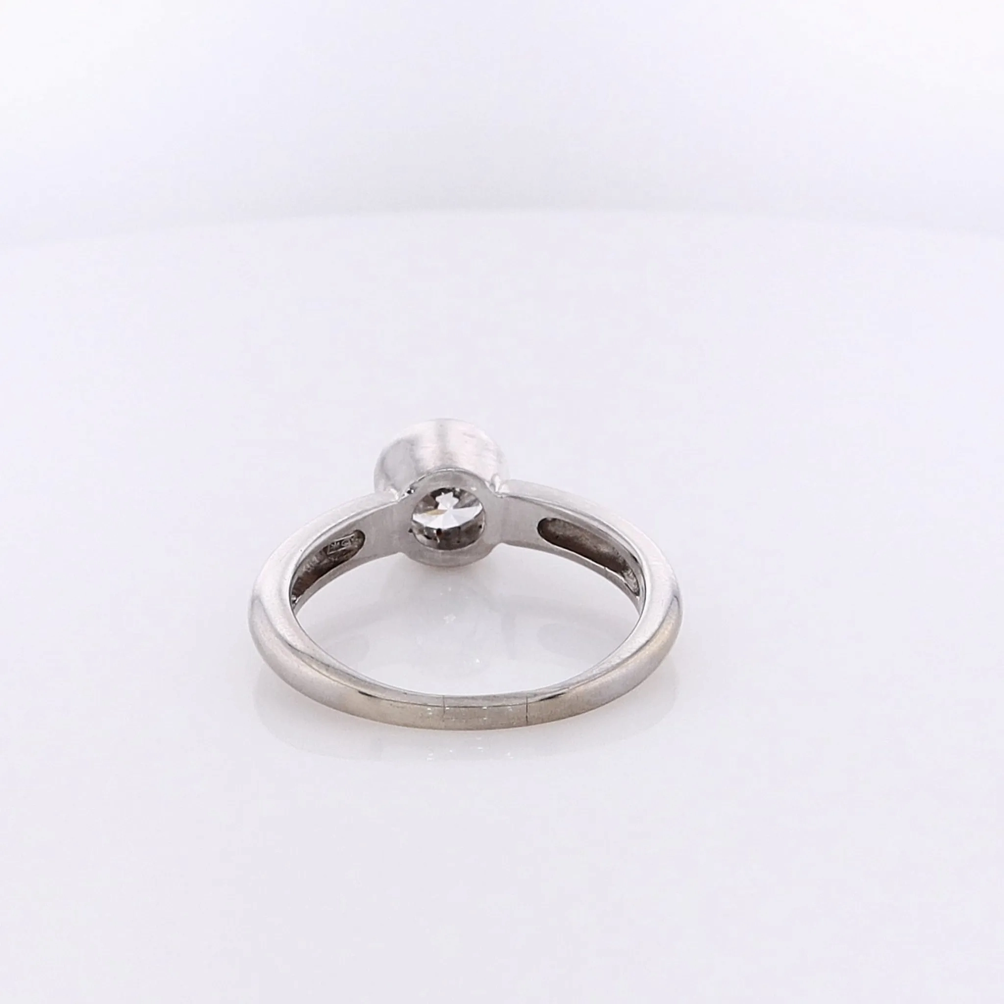 Estate 14 Karat White Gold Polished Shank Diamond Engagement Ring