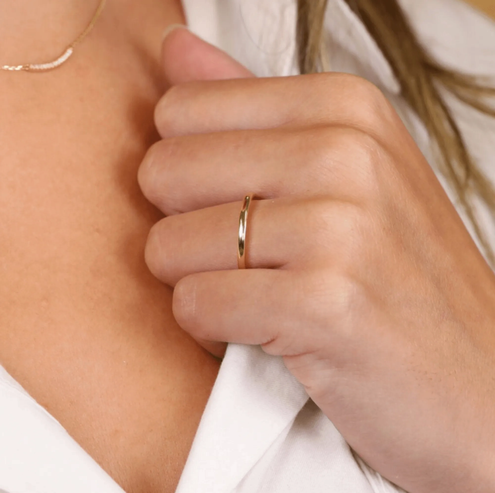 Flat Top Design Wedding Band - 1.5 mm, Megan