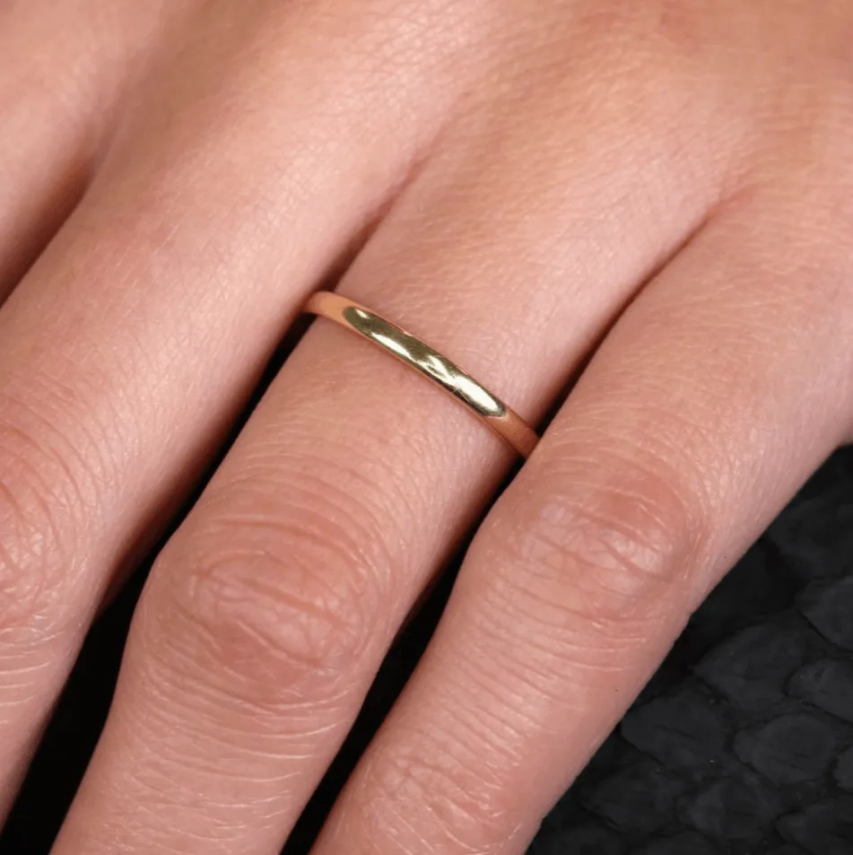 Flat Top Design Wedding Band - 1.5 mm, Megan
