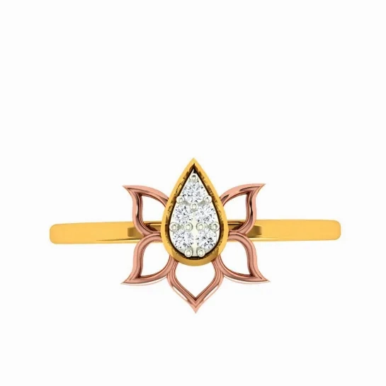 Floral Craft Petals Bloom Aesthetic 22KT Gold Ring