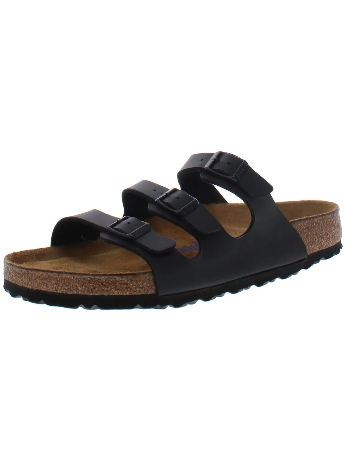 Florida BS Womens Leather Slip On Footbed Sandals