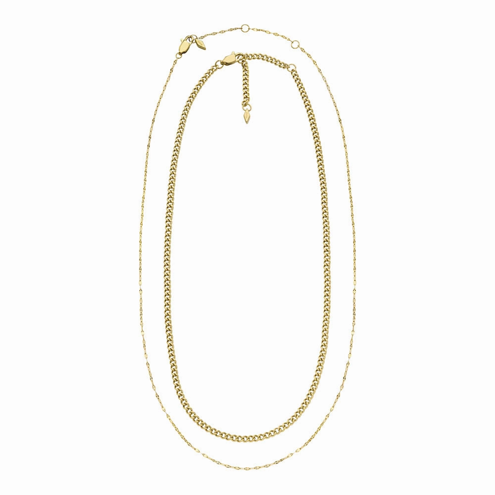 Fossil Yellow Gold Plated Stainless Steel Chain Set