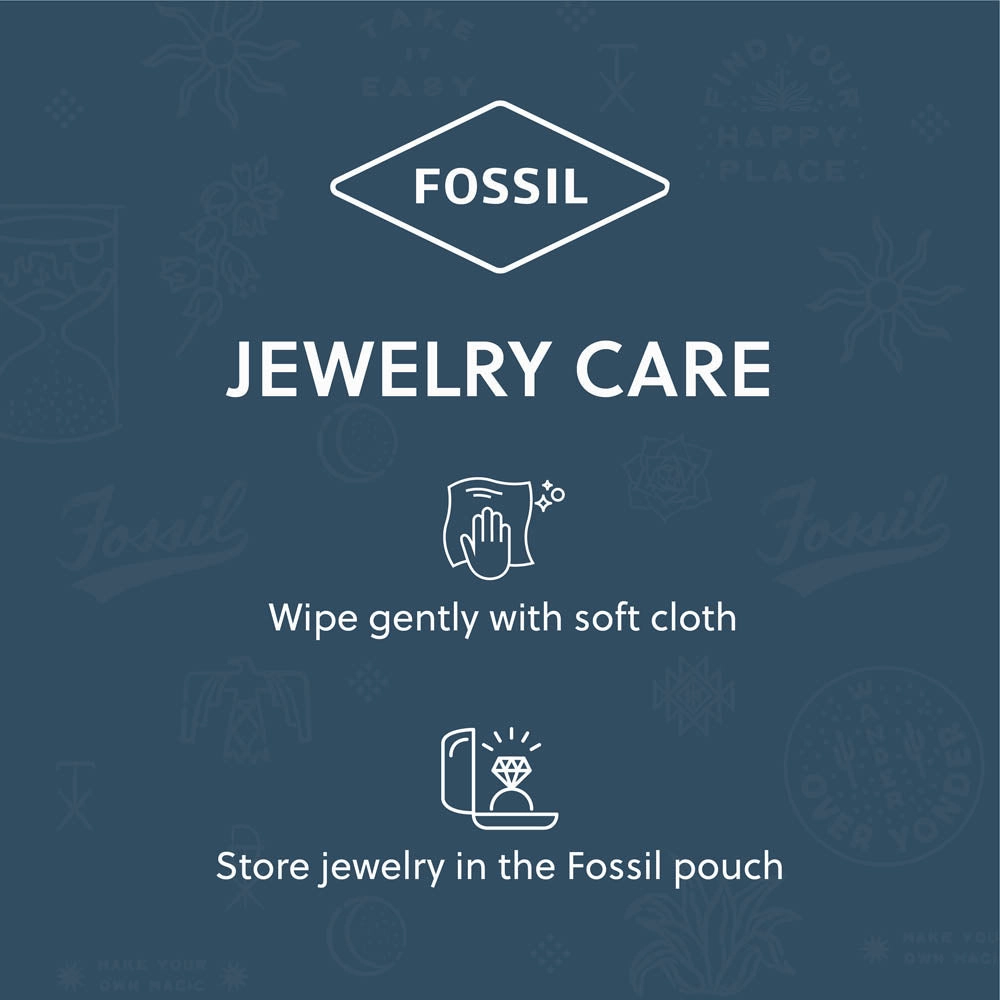 Fossil Yellow Gold Plated Stainless Steel Drew ID Pendant with Chain