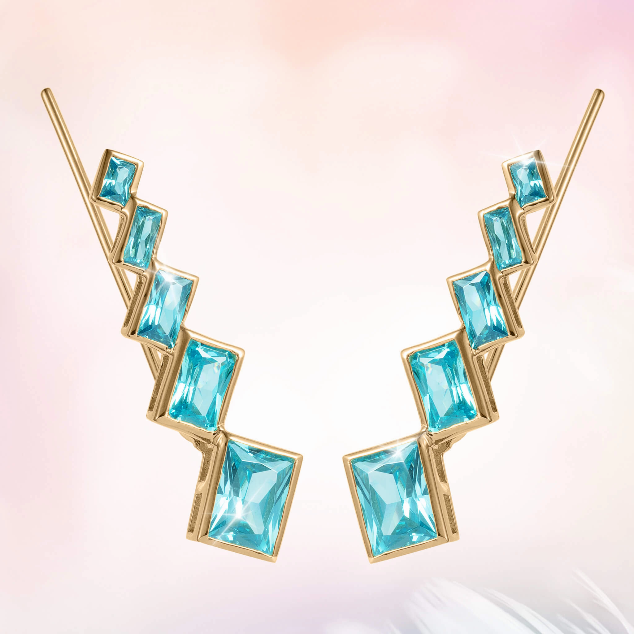 Frosty Cascade Climber Earrings