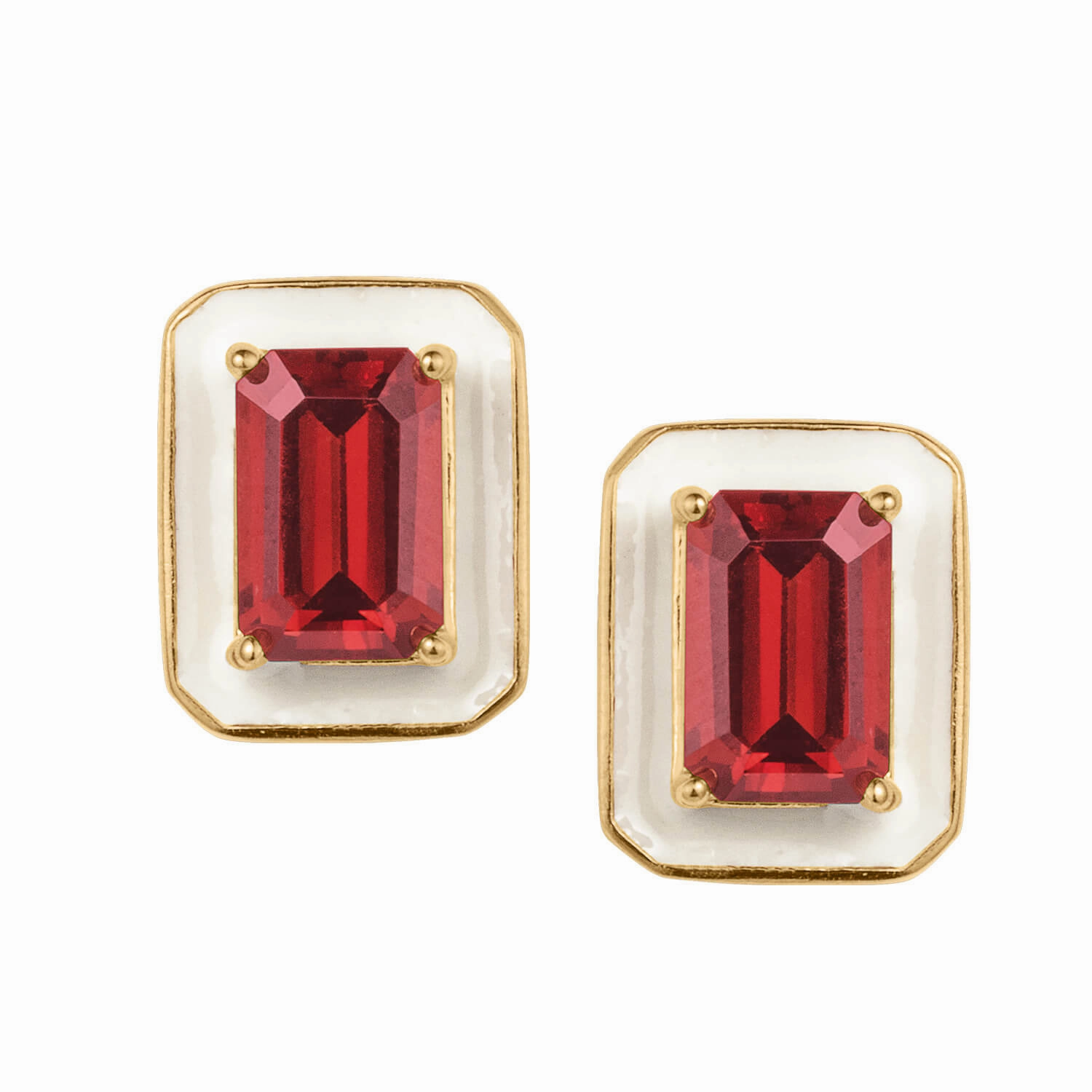 Garnet Deco Earrings