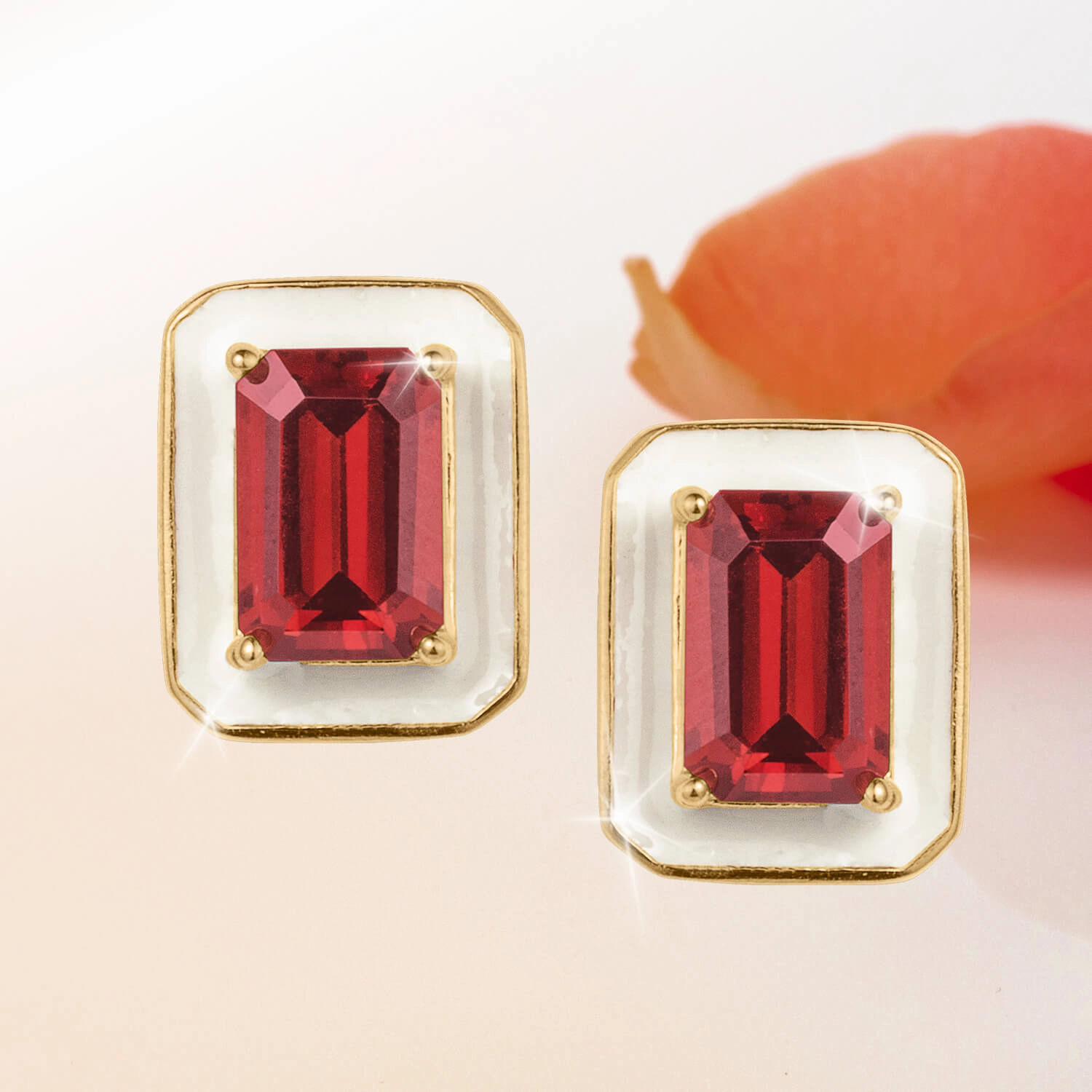 Garnet Deco Earrings