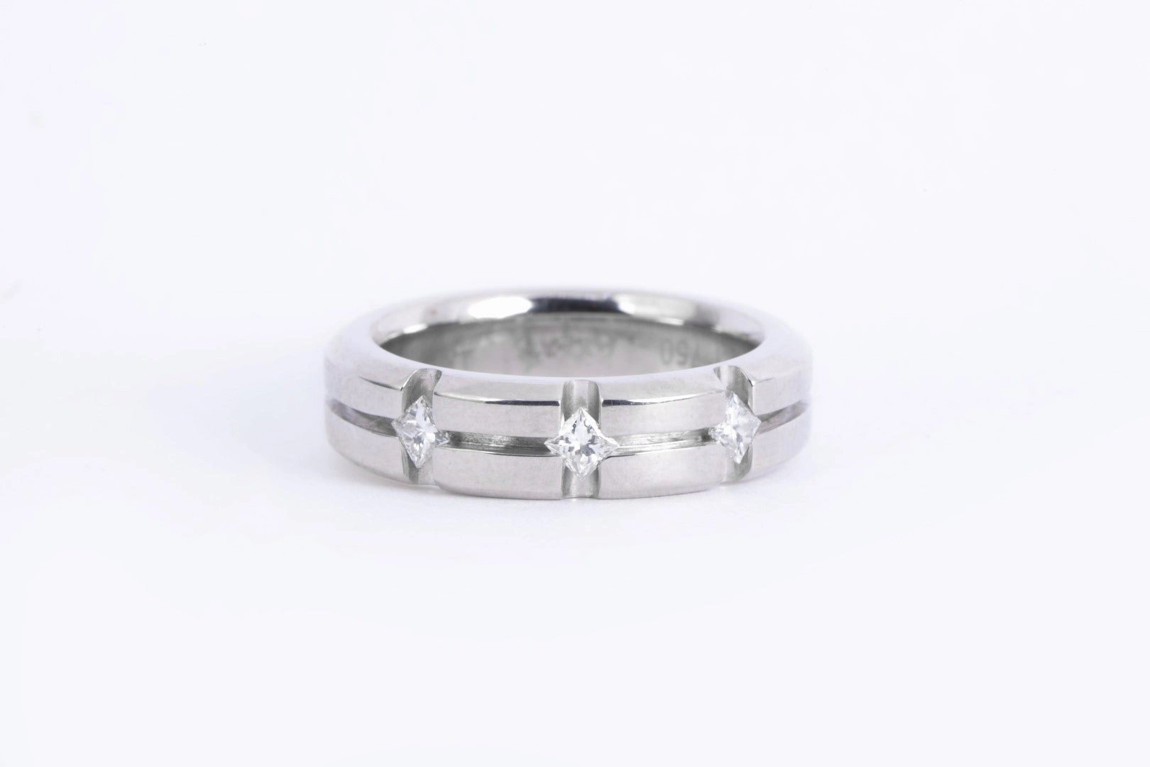 Gelin Abaci 18k White Gold 0.24tcw Diamond Amore Wedding Band Size 5.5 (9.10g.)