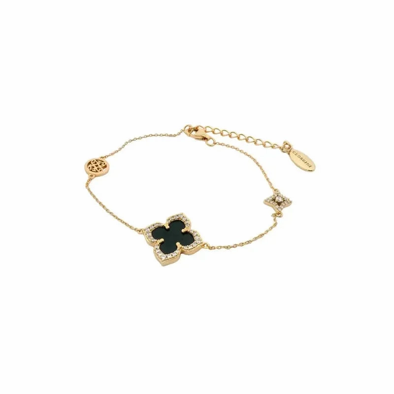 Georgini Midnight Velvet Black Agate Fairwater Bracelet - Gold