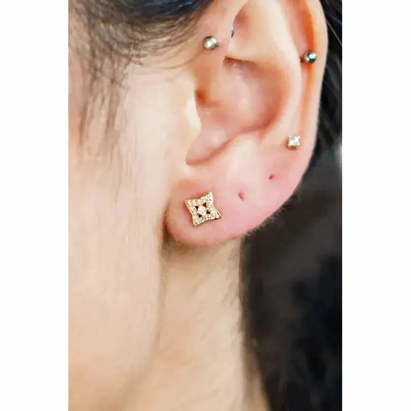 Georgini Midnight Velvet Fairwater Petite Stud Earrings - Gold