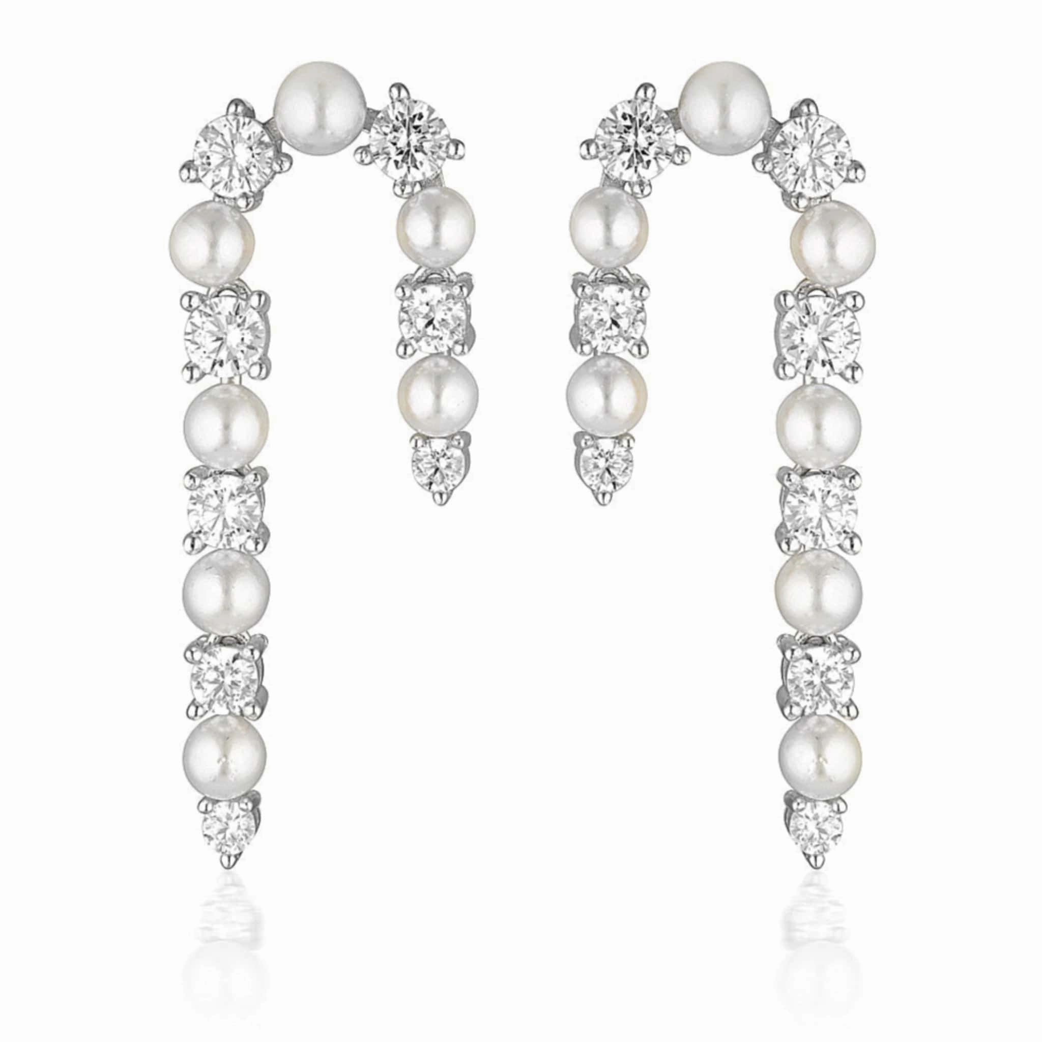 Georgini Noel Nights Candy Cane Earrings Silver