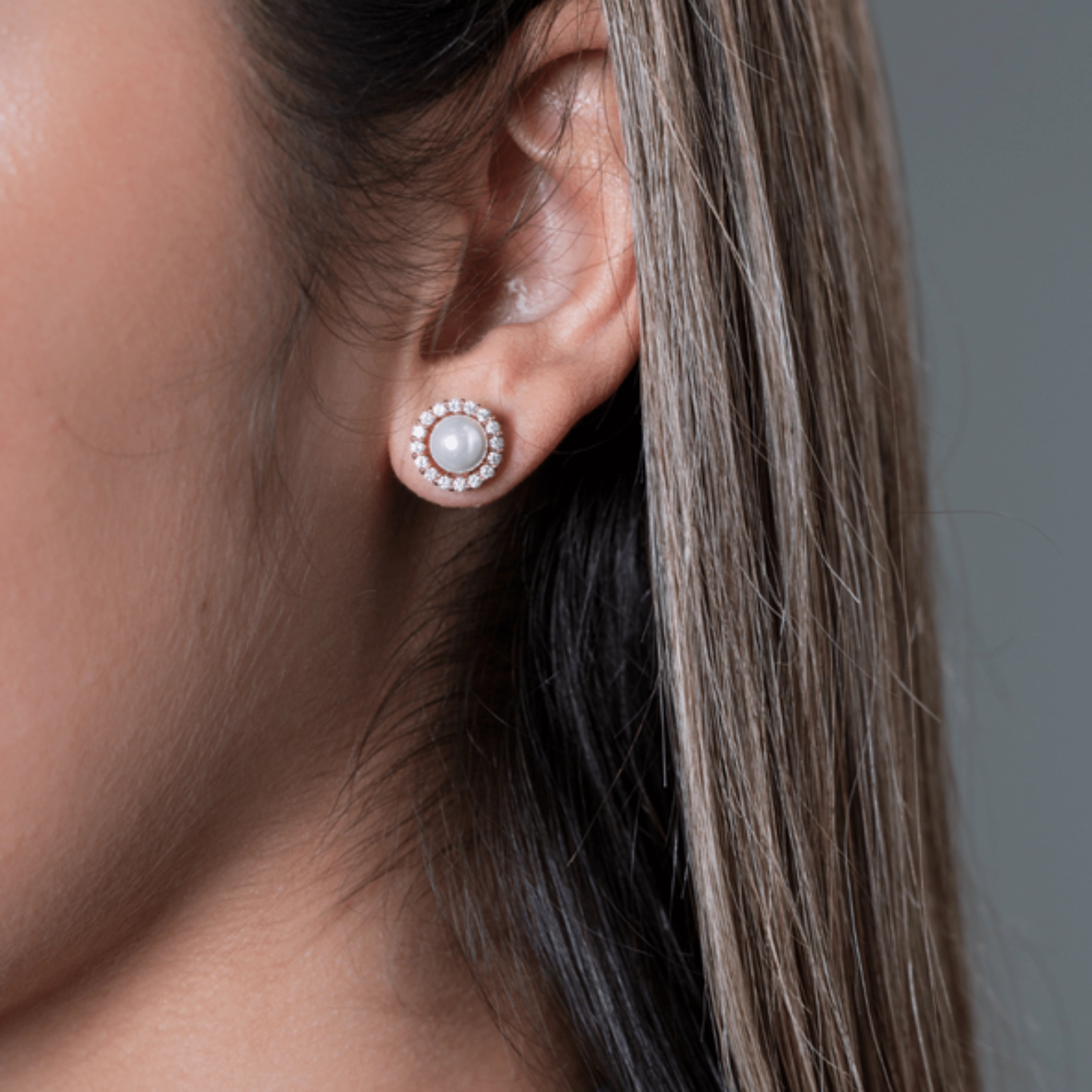 Georgini Noel Nights Esteem Pearl Earrings Rose Gold