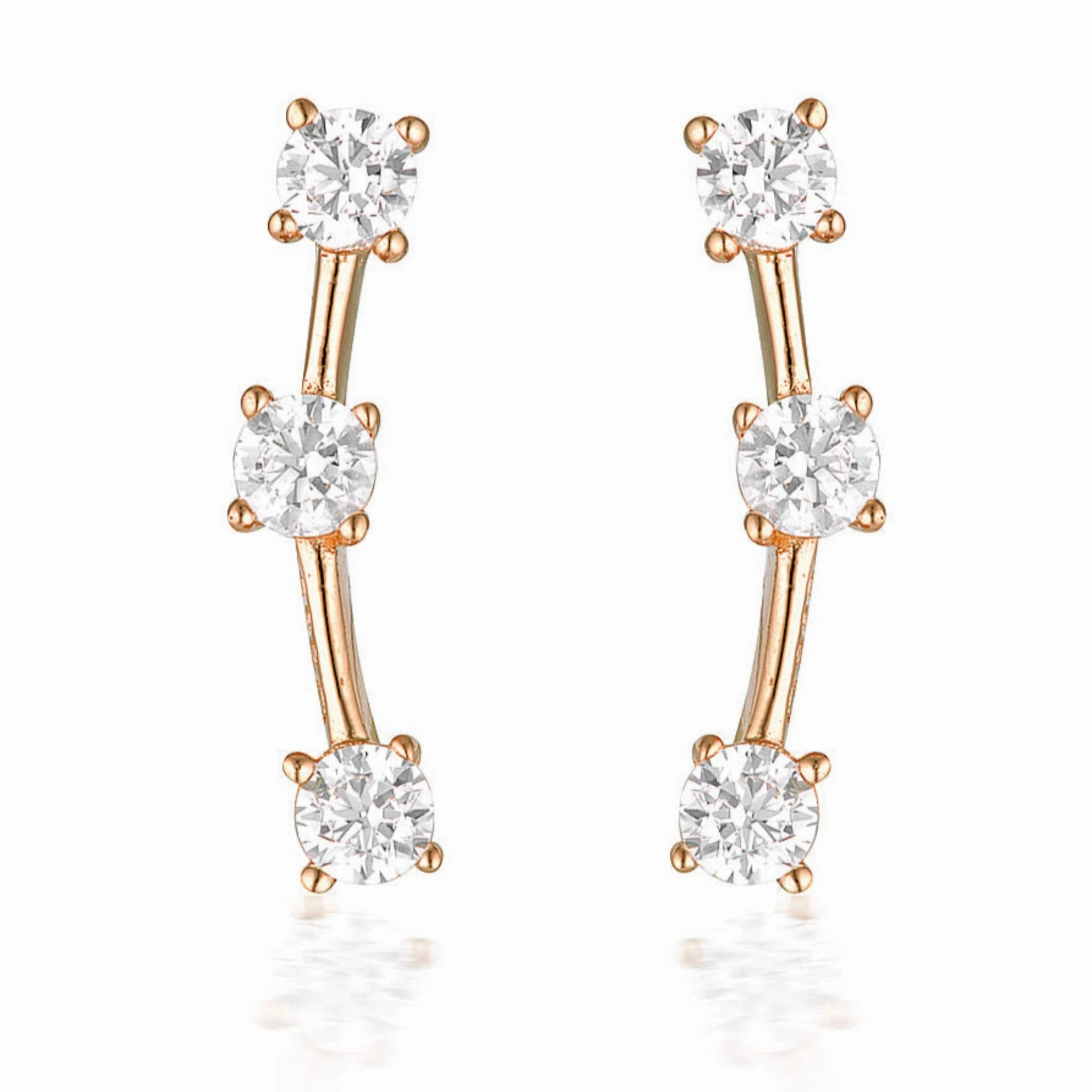 Georgini Noel Nights Tinsel Earrings Rose Gold