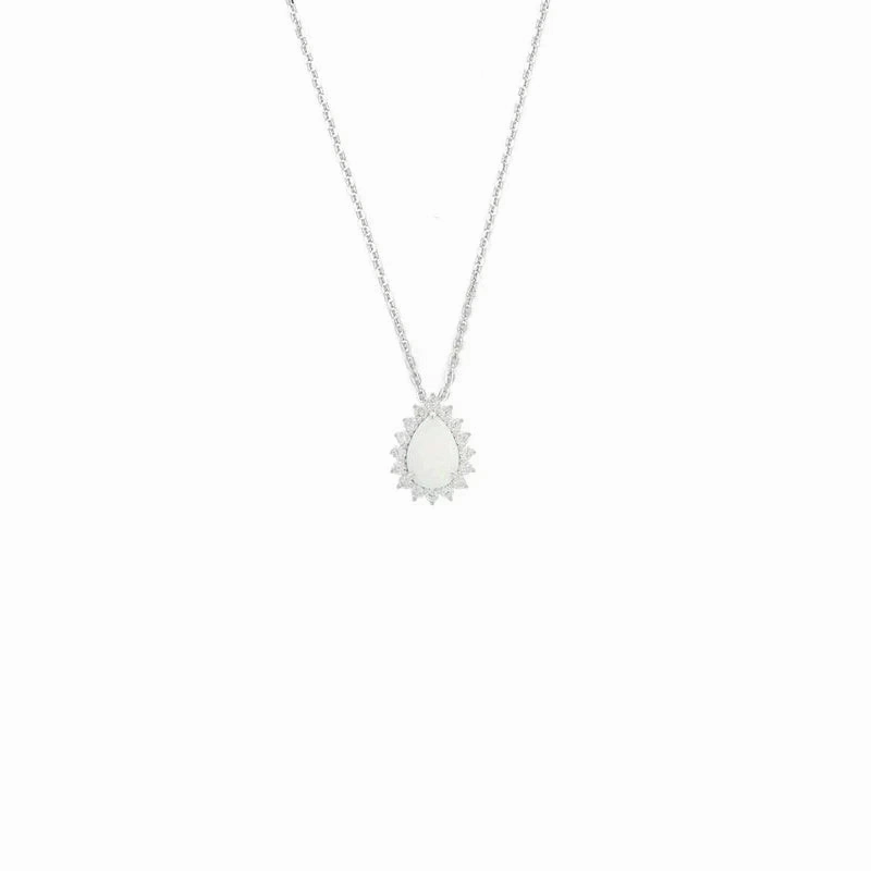 Georgini Opal Glow Rozelle Pendant - Silver
