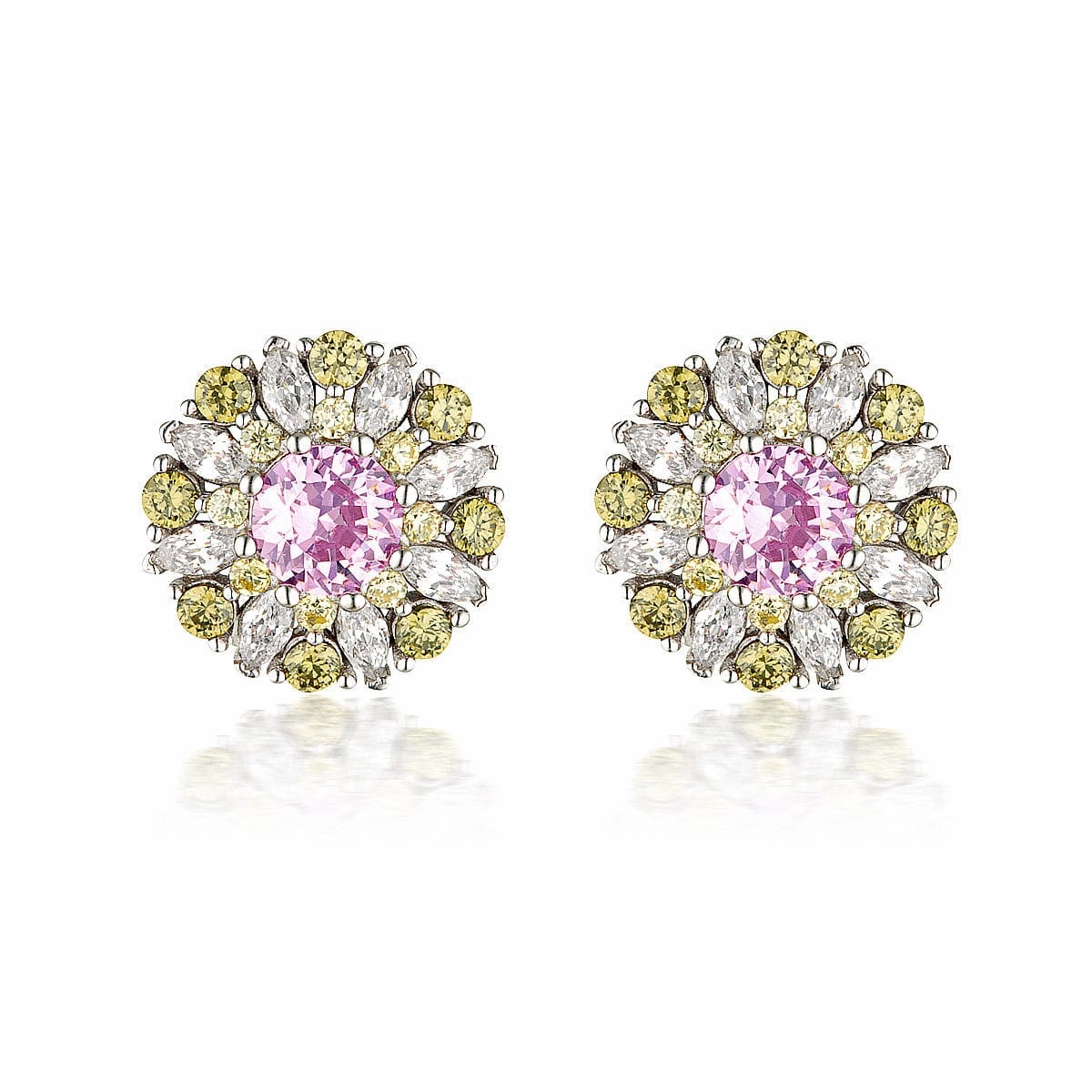 Georgini Summer Sorbet Berry Bloom Multi Coloured Earrings Silver