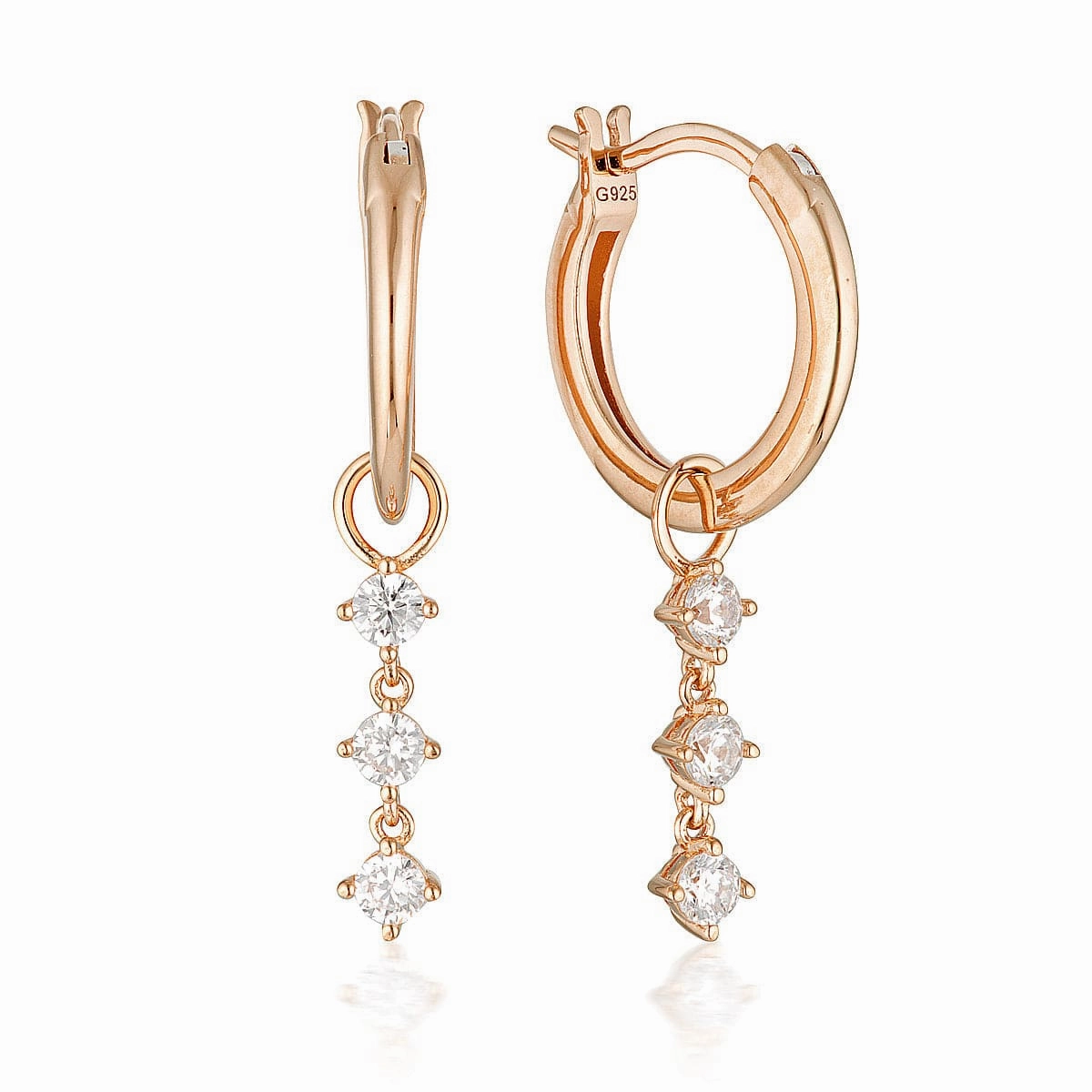Georgini Summer Sorbet Matcha Magic Earrings Rose Gold