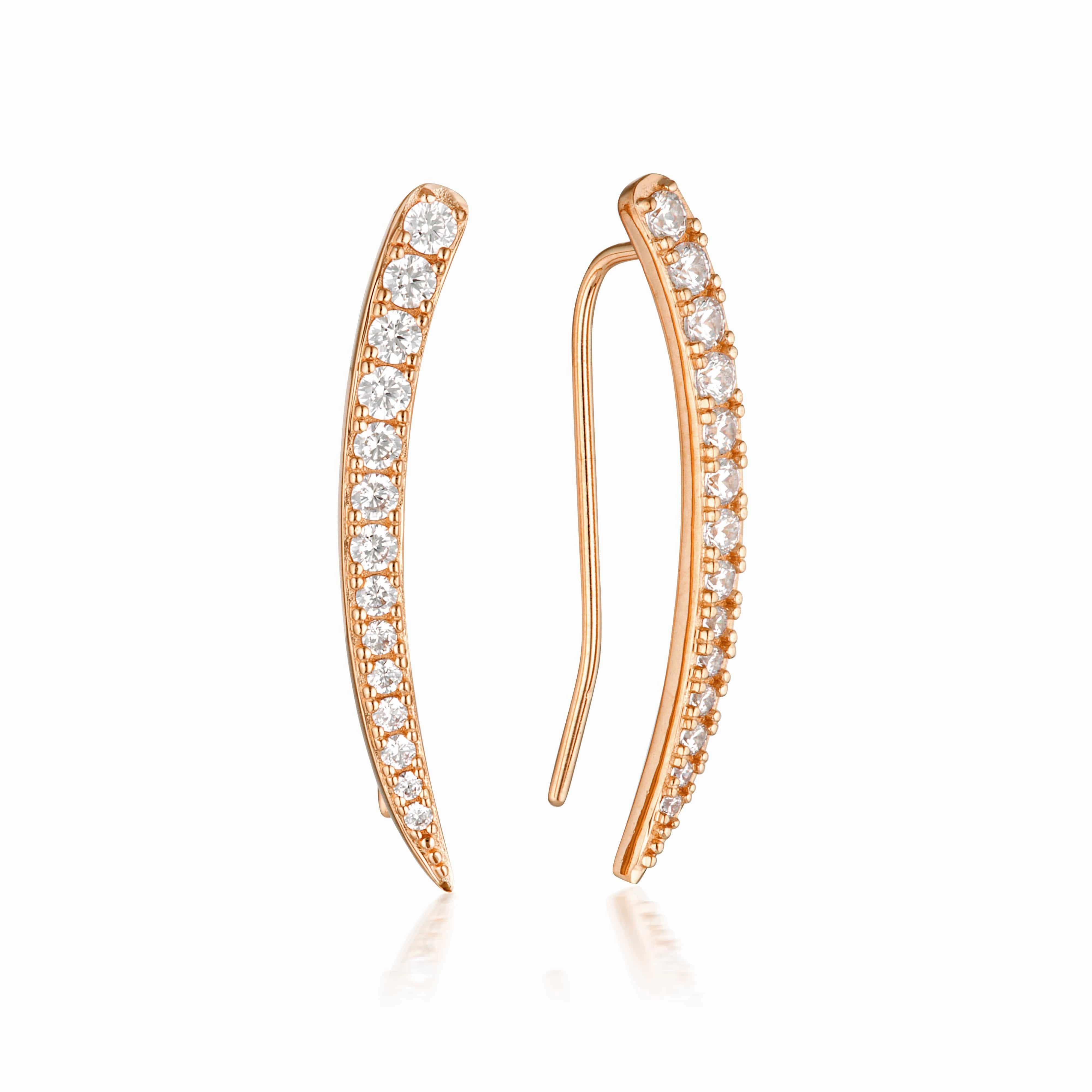 Georgini Summer Sorbet Vanilla Vine Earrings Large Rose Gold