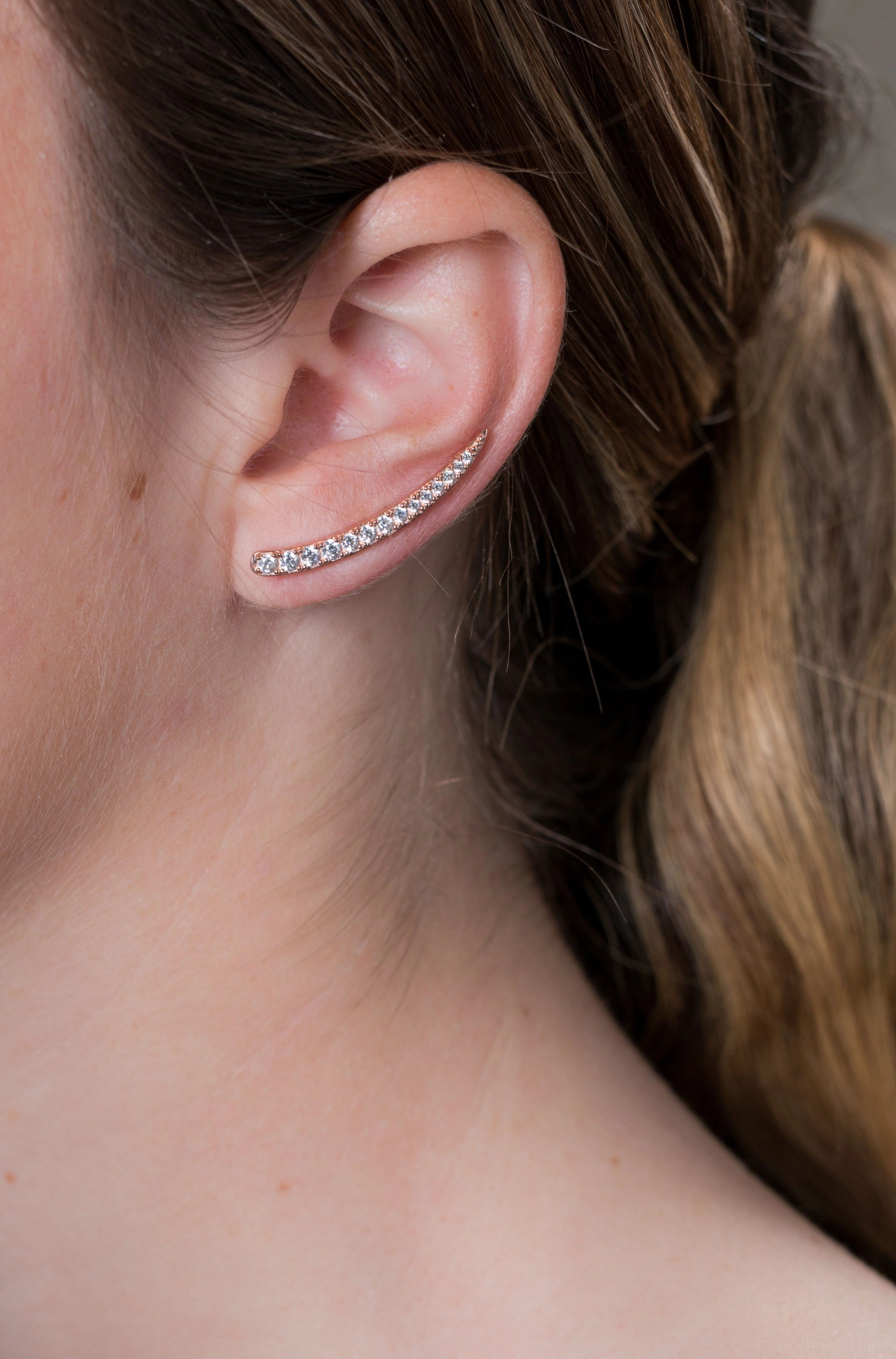 Georgini Summer Sorbet Vanilla Vine Earrings Large Rose Gold