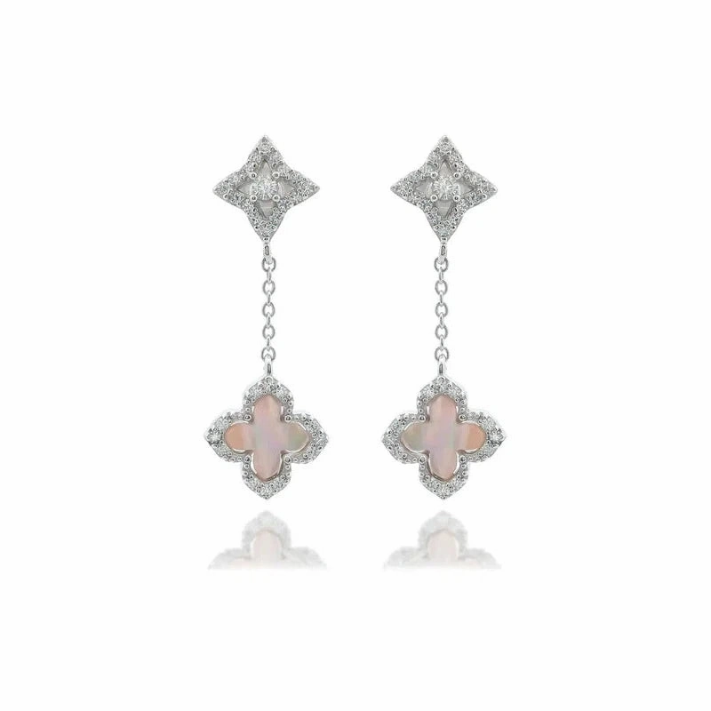 Georgini Sydney Soiree Fairwater Mother of Pearl Drop Earrings - Silver
