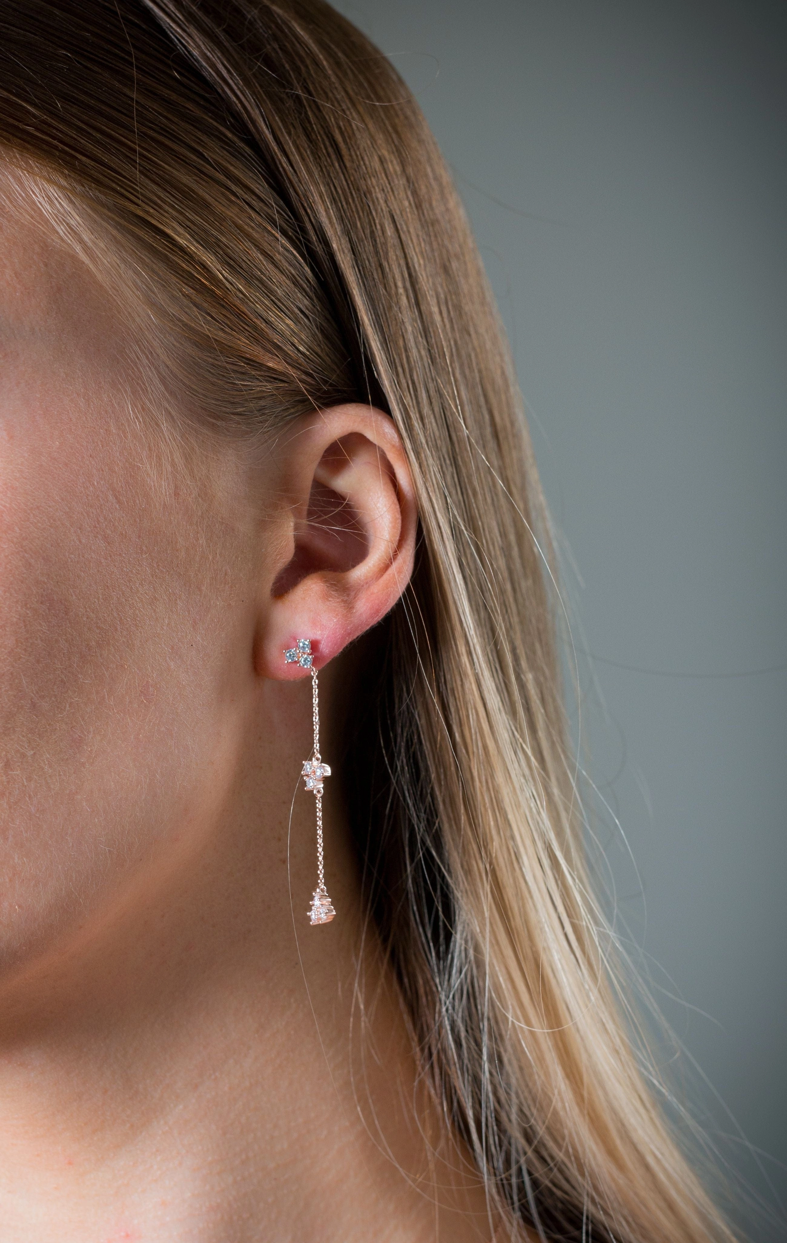Georgini The Layered Edit Trois Earrings Rose Gold