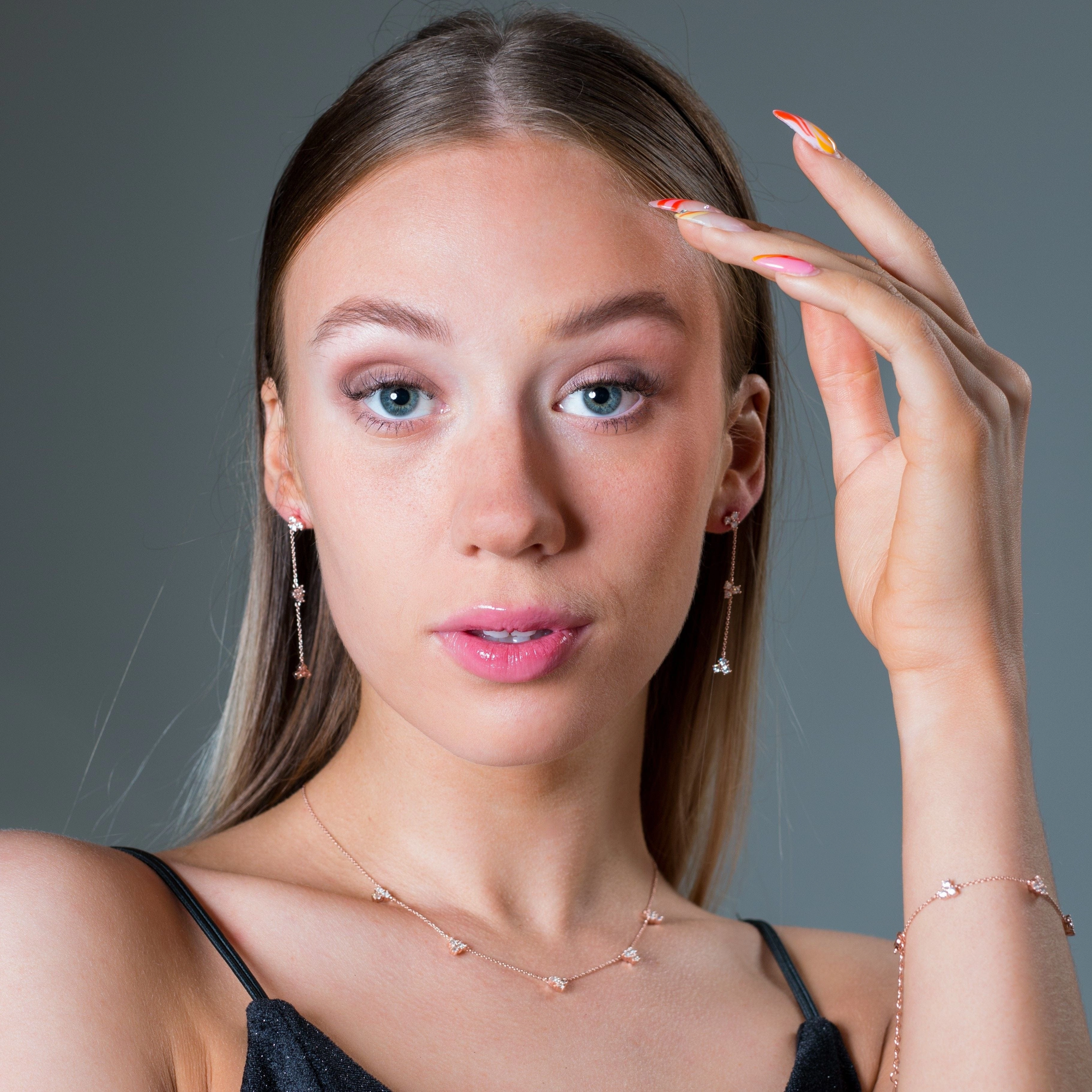 Georgini The Layered Edit Trois Earrings Rose Gold