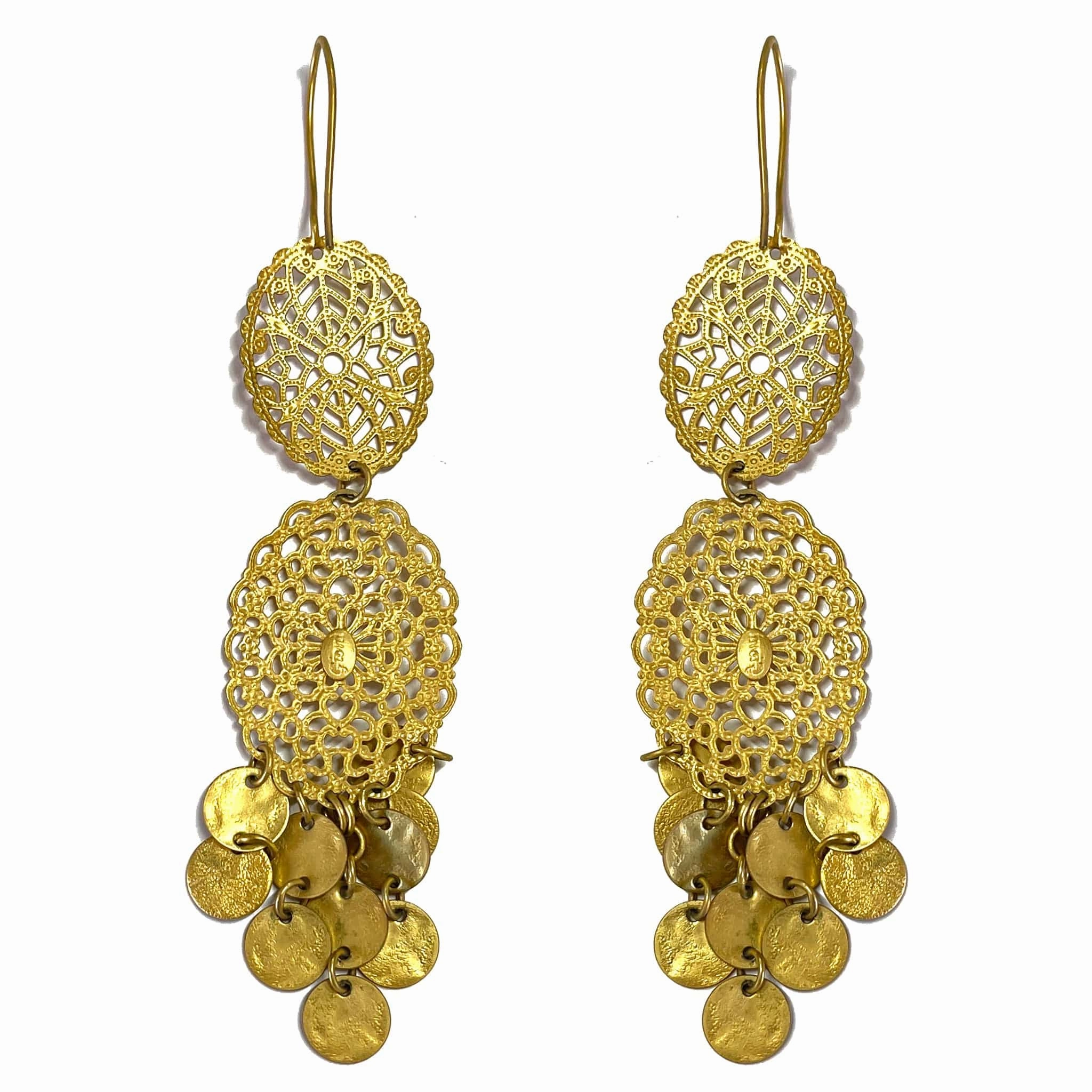 Giora' Italian Filigrain Earrings with Samll Round Pendants