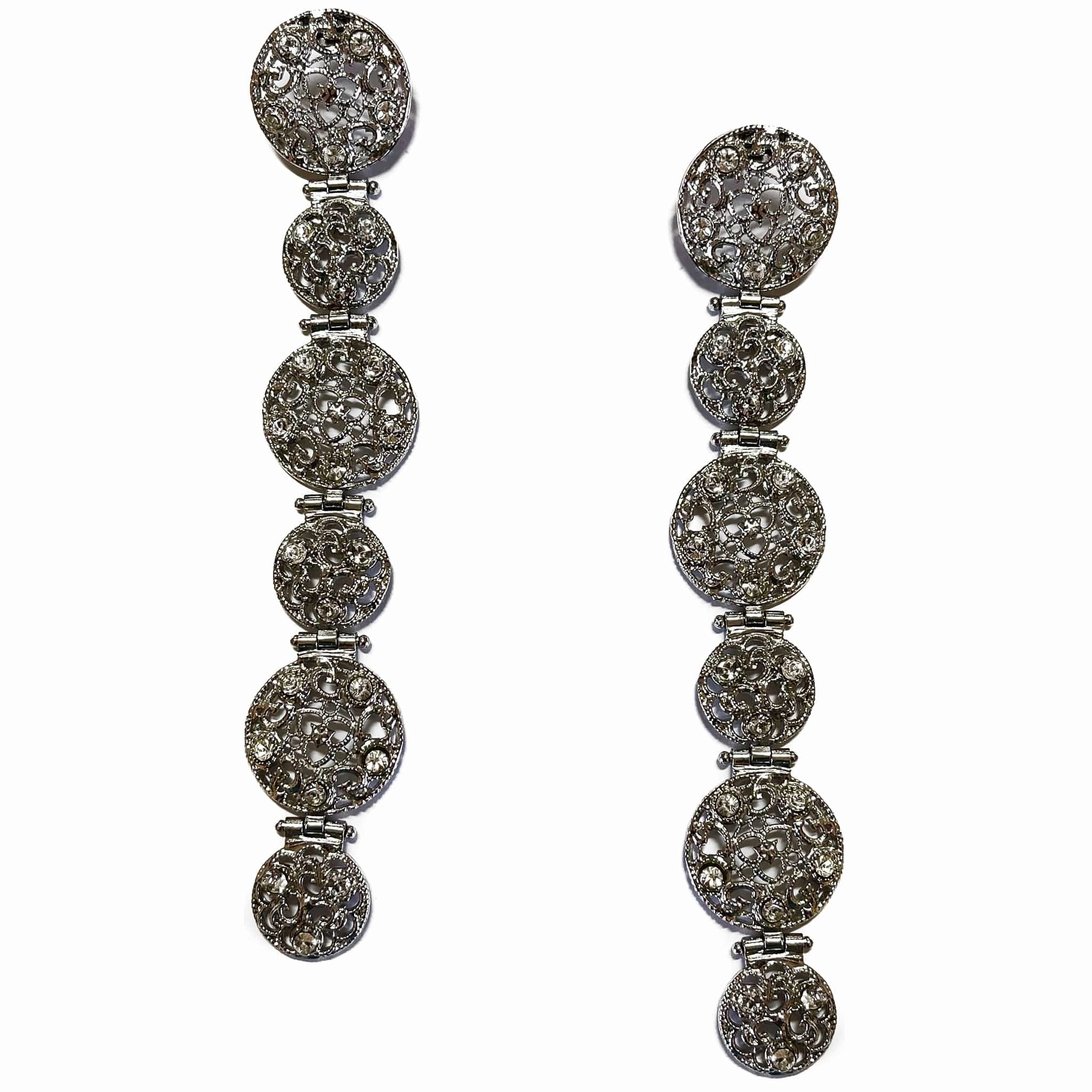 Giora' Italian Filigrain Long Round Earrings