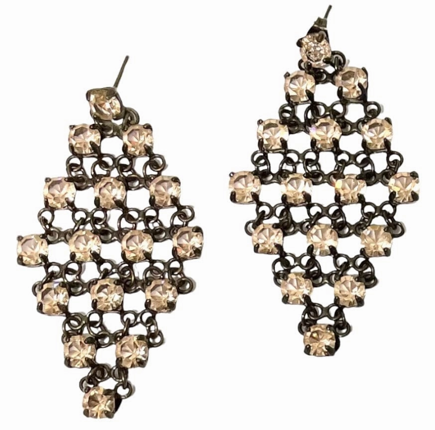 Giora' Rhombus Earrings With Swarovski Crystals Amber