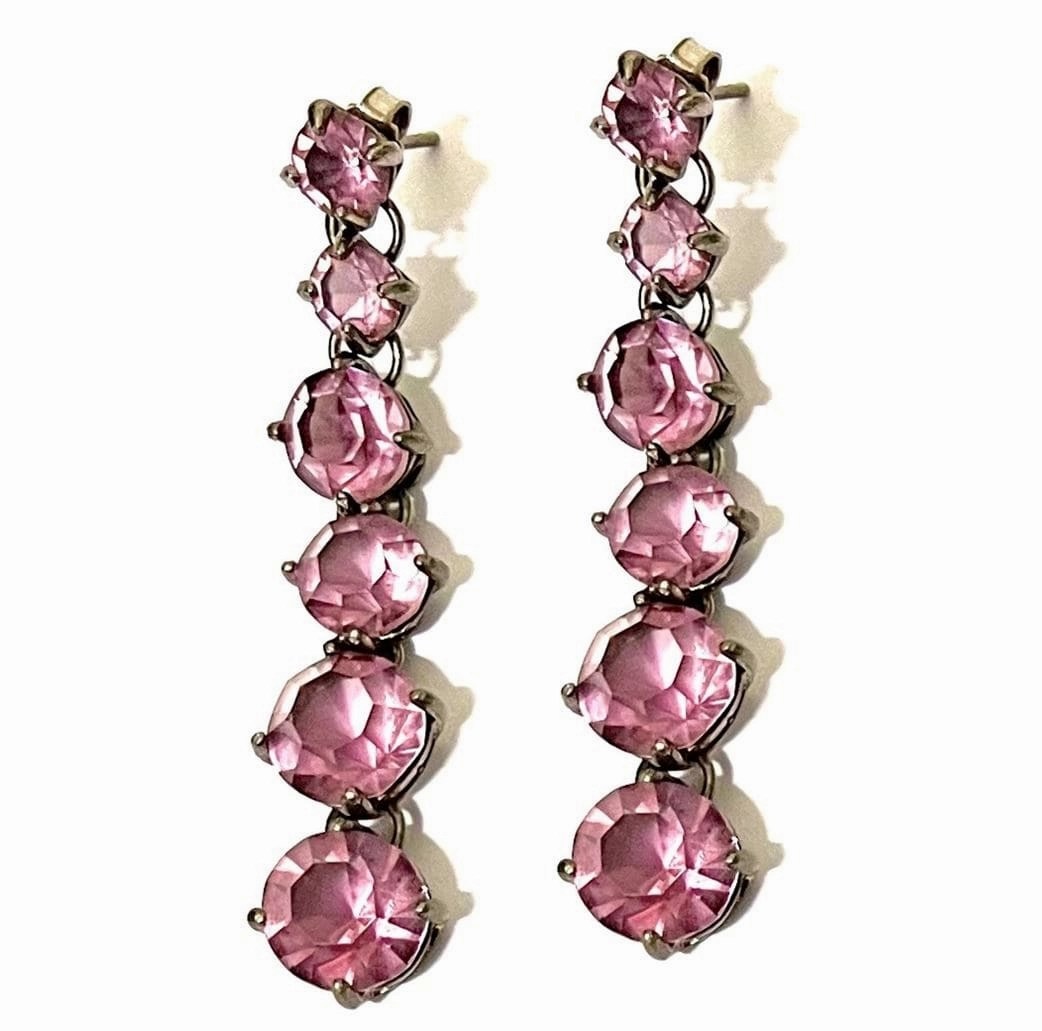 Giora Lucea Earrings With Swarovski Crystals Pink