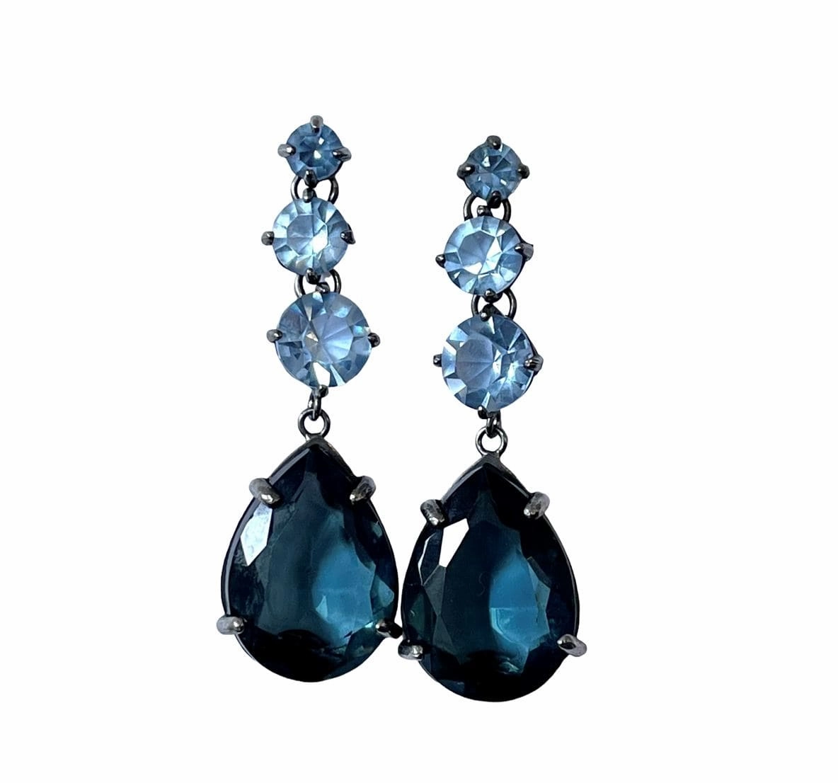 Giora Pendant Earrings With Blue Precious Swarovski Stone