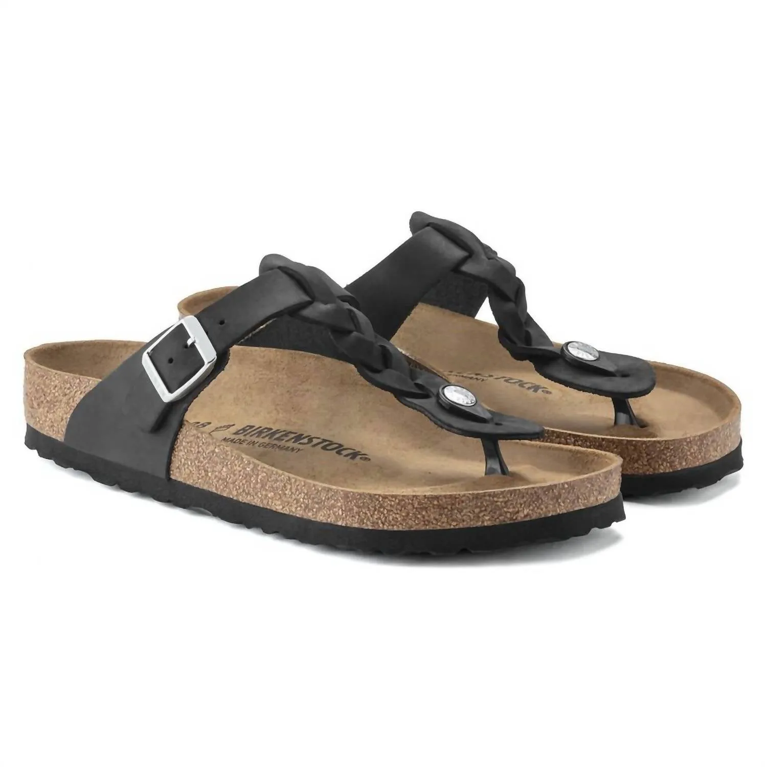 Gizeh Braided Sandals In Black