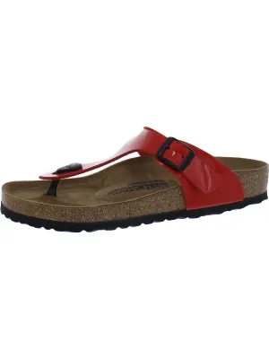 Gizeh BS Womens Patent Slide T-Strap Sandals