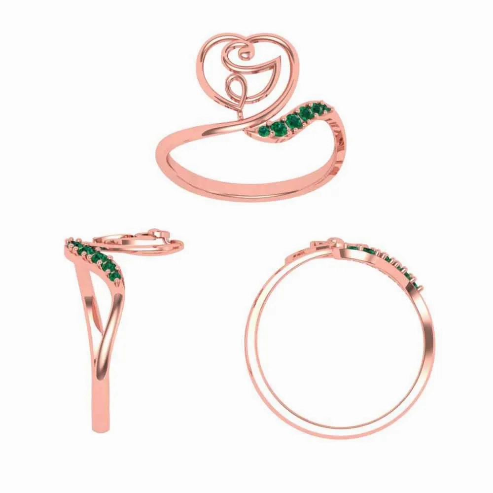 Gold Heart Ring Design With Precision At Its Best